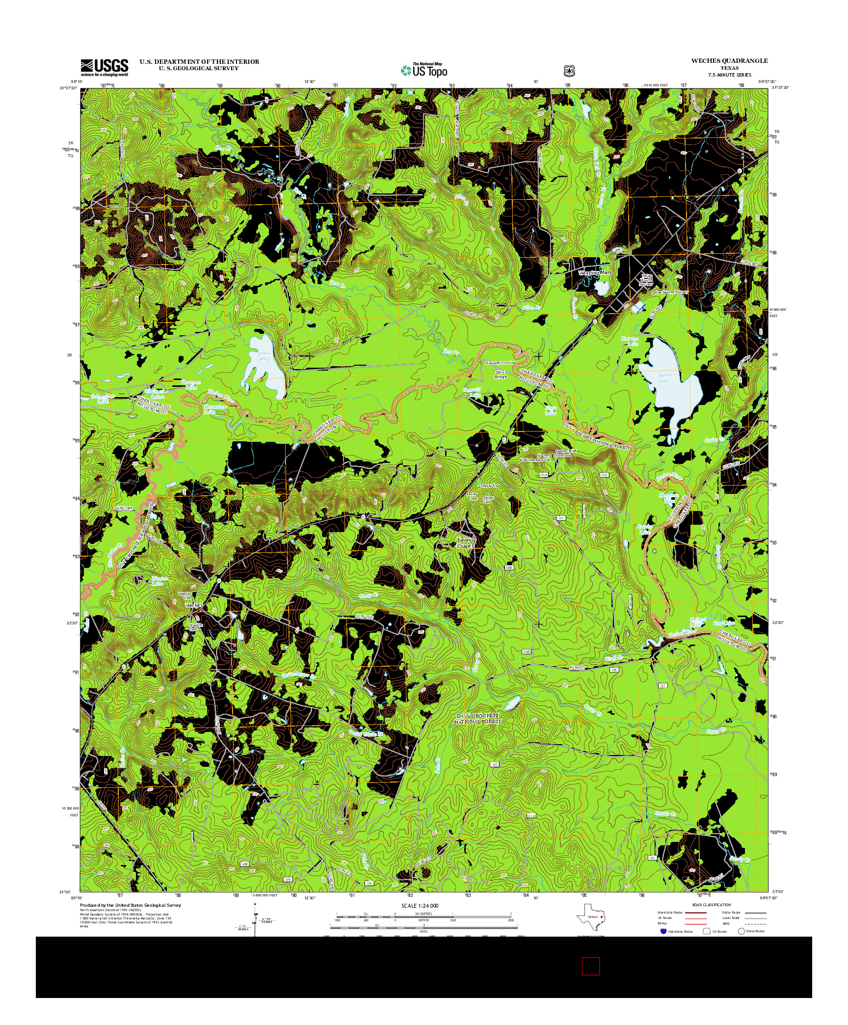 USGS US TOPO 7.5-MINUTE MAP FOR WECHES, TX 2013