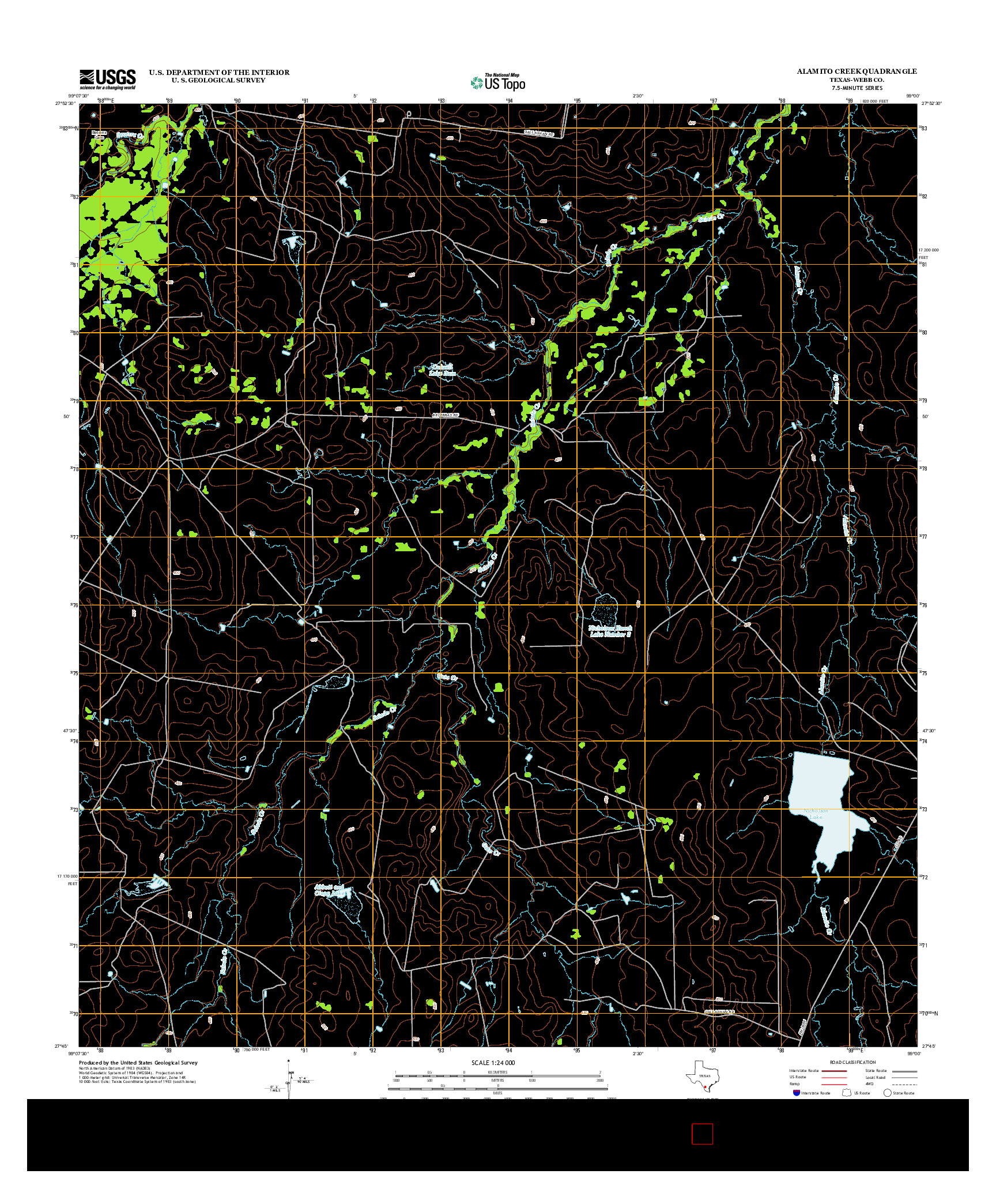 USGS US TOPO 7.5-MINUTE MAP FOR ALAMITO CREEK, TX 2013
