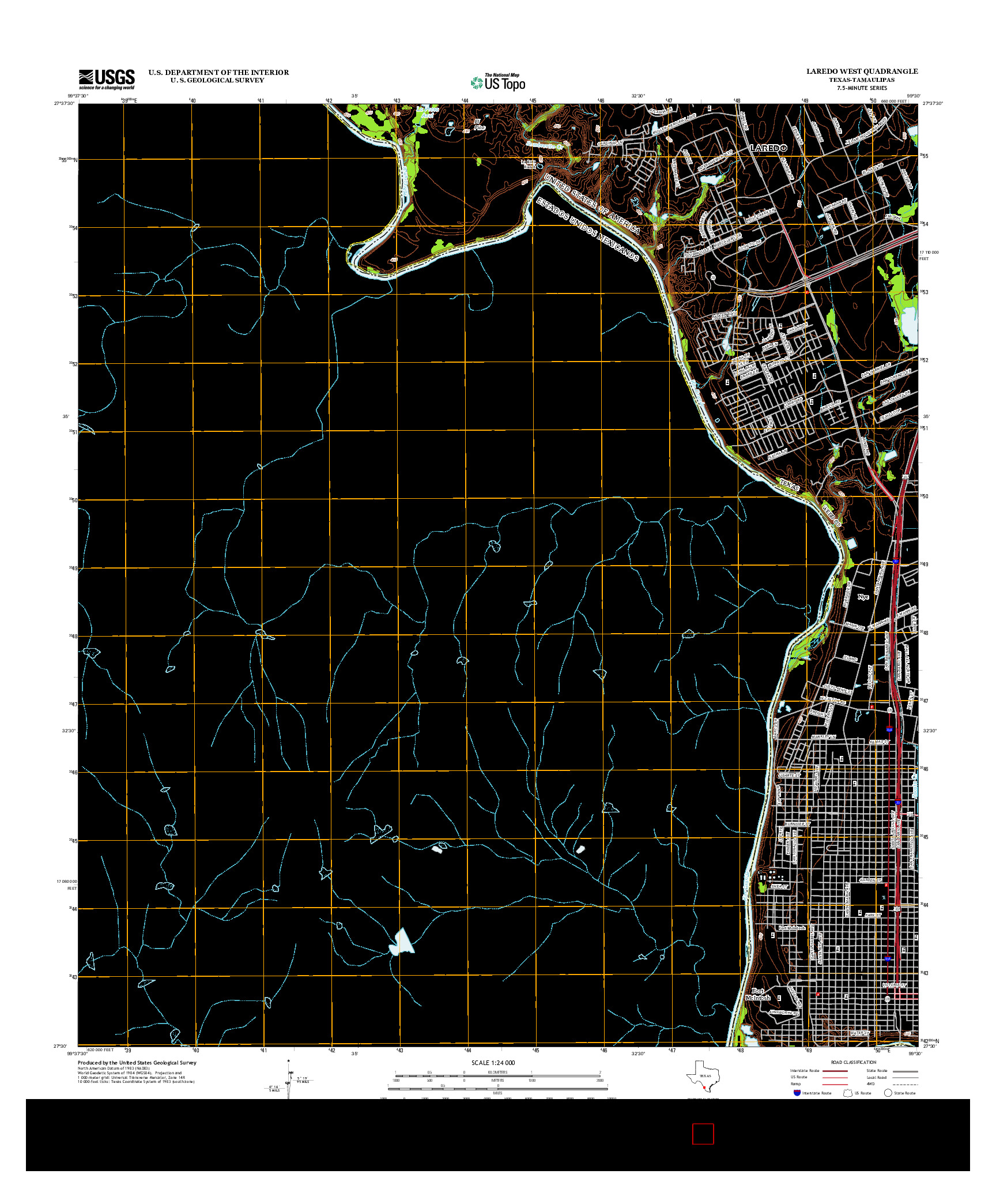 USGS US TOPO 7.5-MINUTE MAP FOR LAREDO WEST, TX-TAM 2013