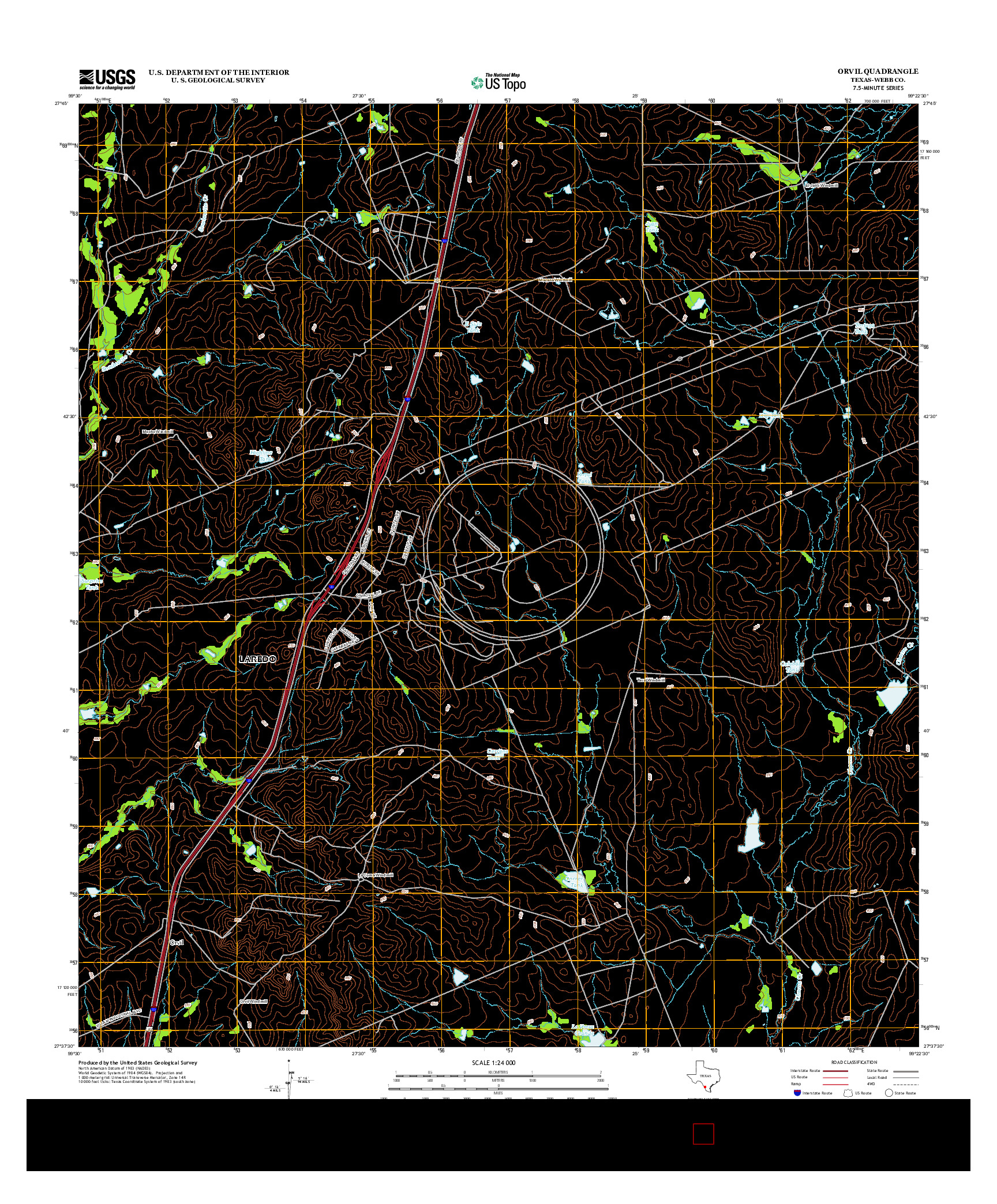 USGS US TOPO 7.5-MINUTE MAP FOR ORVIL, TX 2013