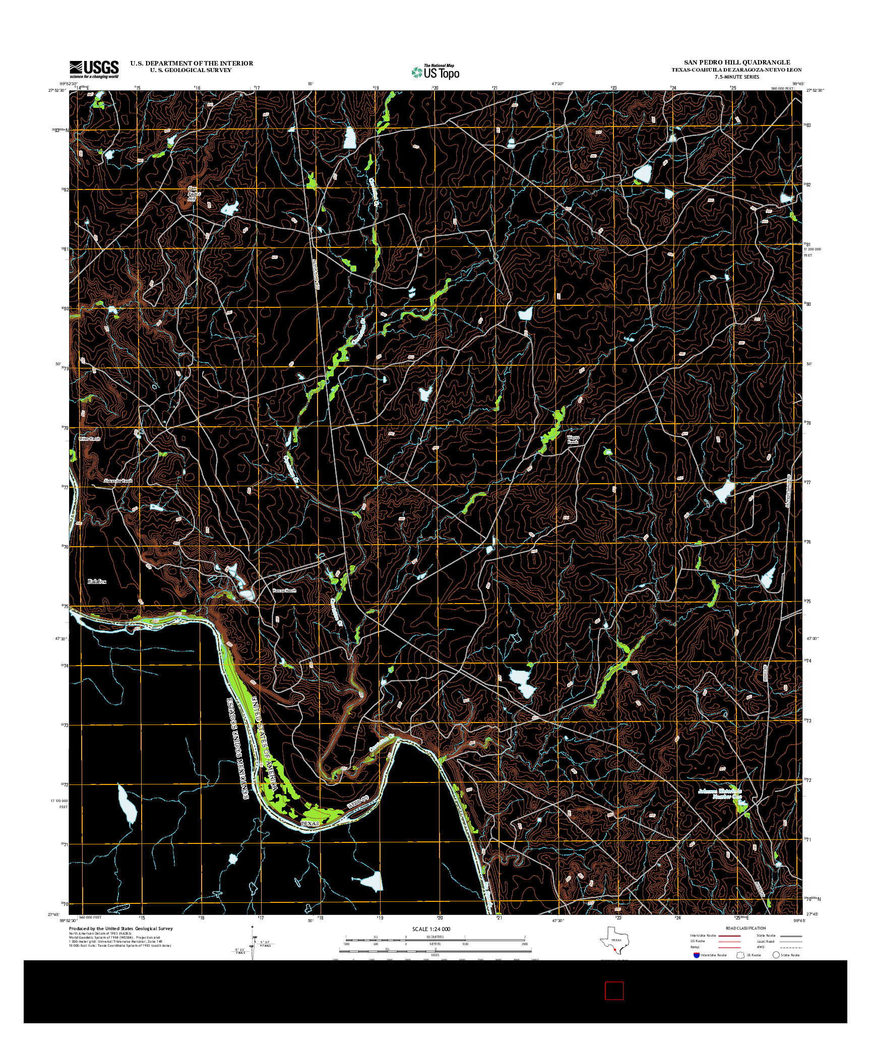 USGS US TOPO 7.5-MINUTE MAP FOR SAN PEDRO HILL, TX-COA-NLE 2013