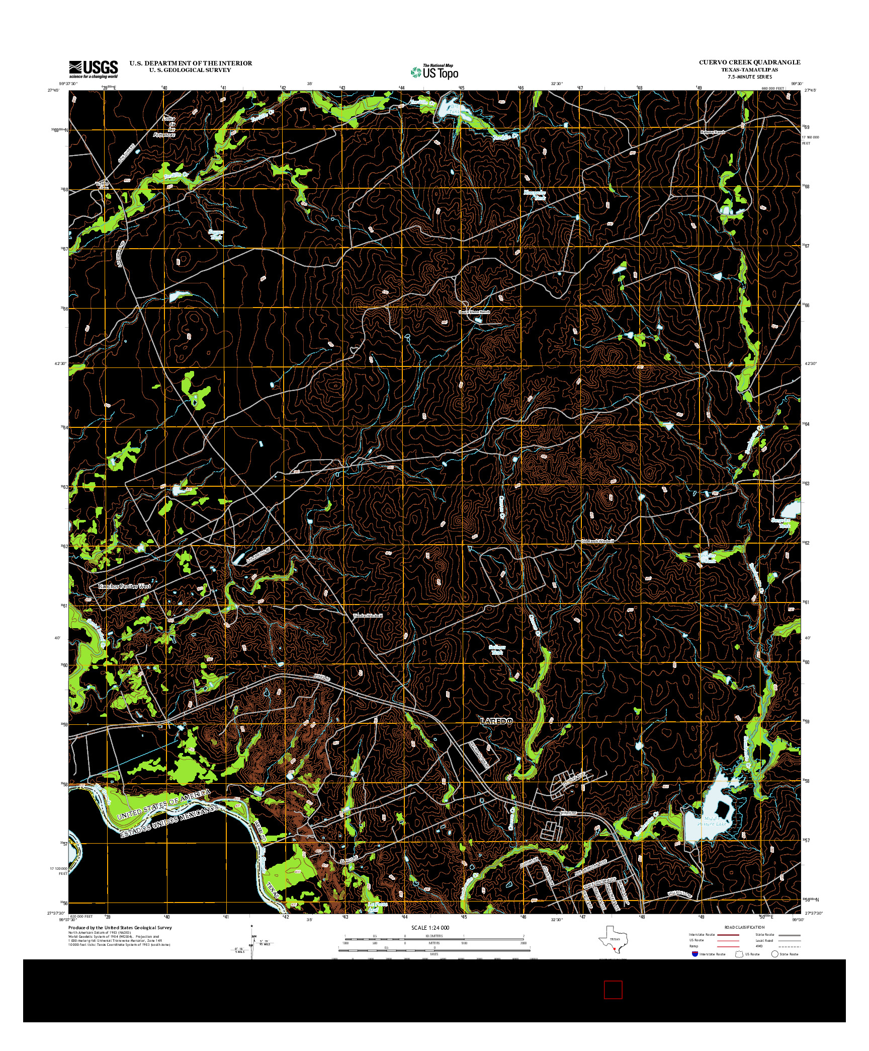 USGS US TOPO 7.5-MINUTE MAP FOR CUERVO CREEK, TX-TAM 2013