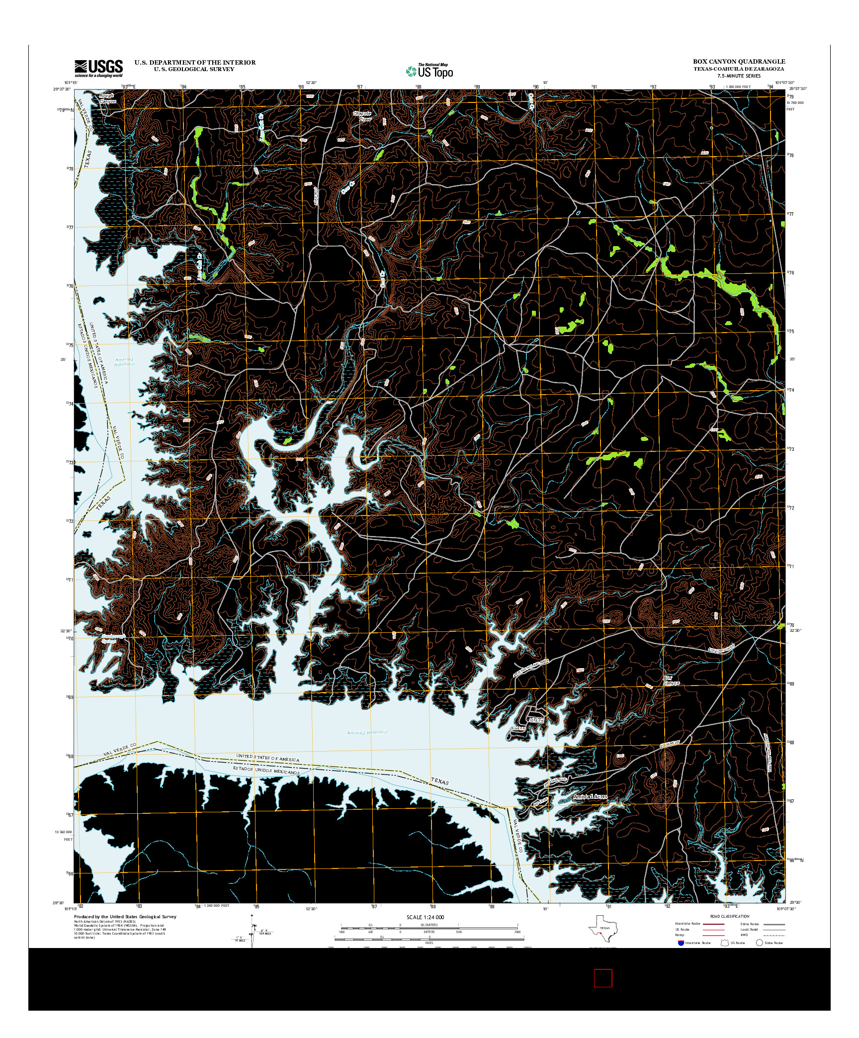 USGS US TOPO 7.5-MINUTE MAP FOR BOX CANYON, TX-COA 2013