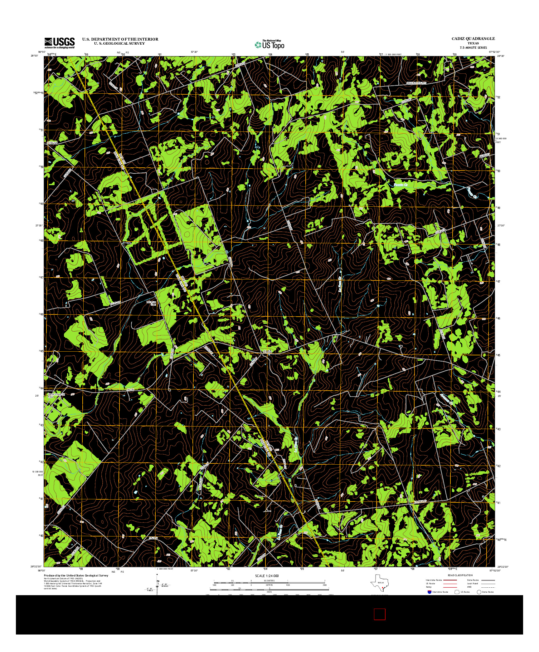 USGS US TOPO 7.5-MINUTE MAP FOR CADIZ, TX 2013