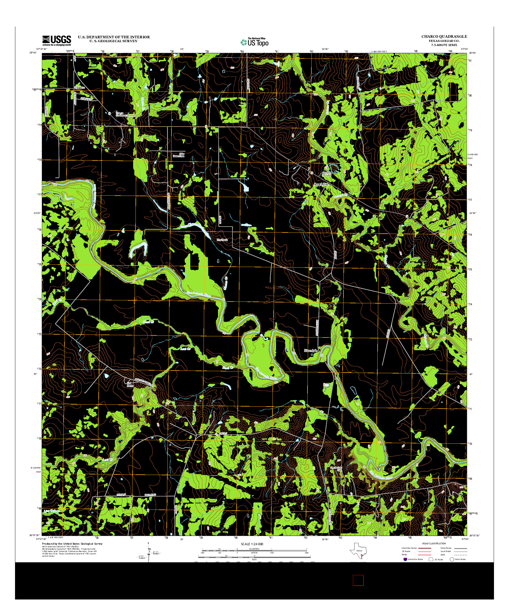 USGS US TOPO 7.5-MINUTE MAP FOR CHARCO, TX 2013