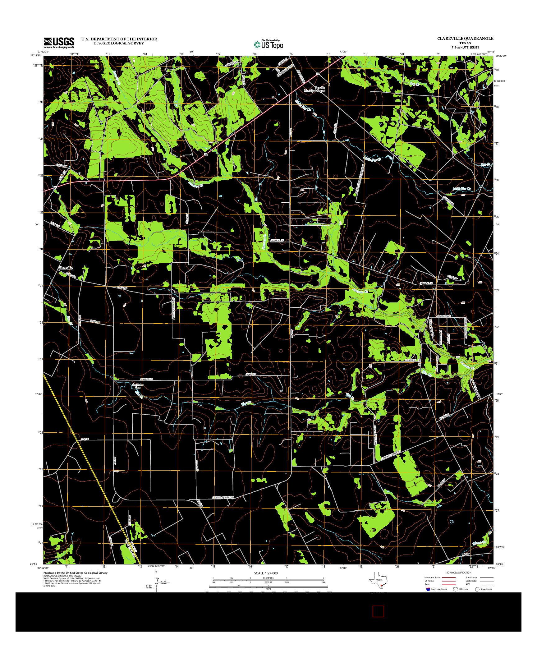 USGS US TOPO 7.5-MINUTE MAP FOR CLAREVILLE, TX 2013