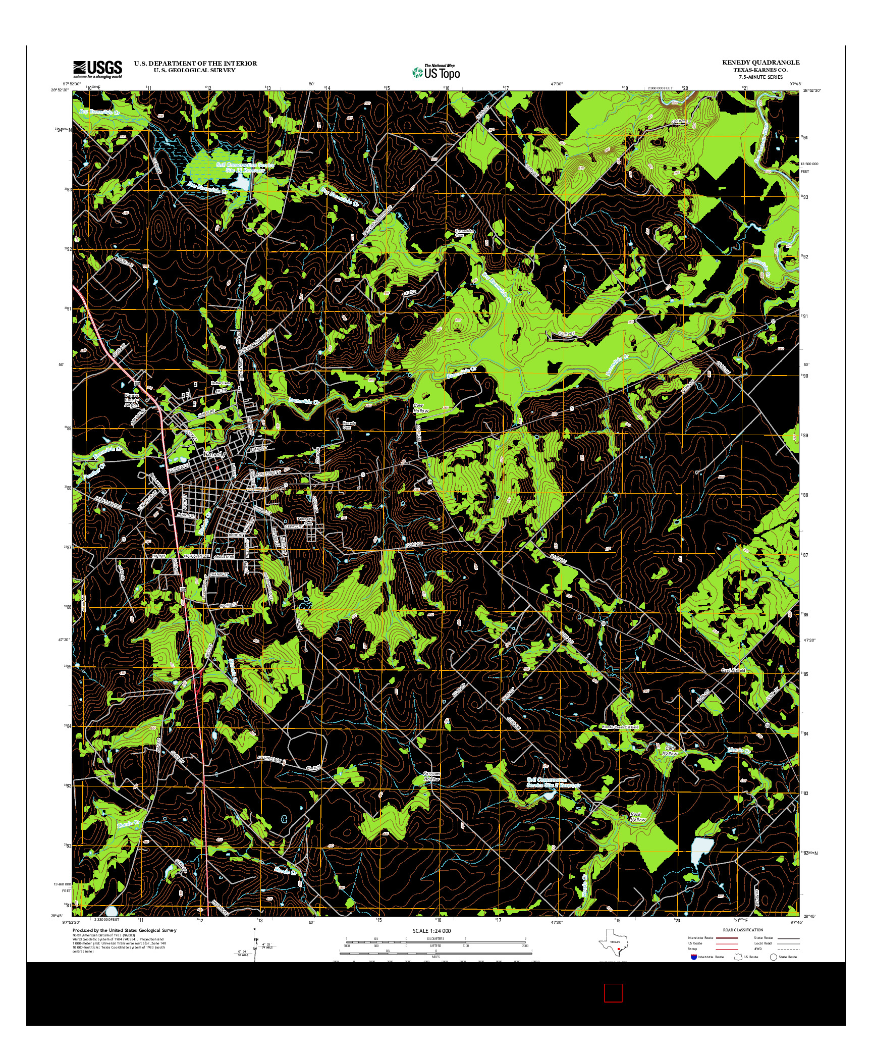 USGS US TOPO 7.5-MINUTE MAP FOR KENEDY, TX 2013