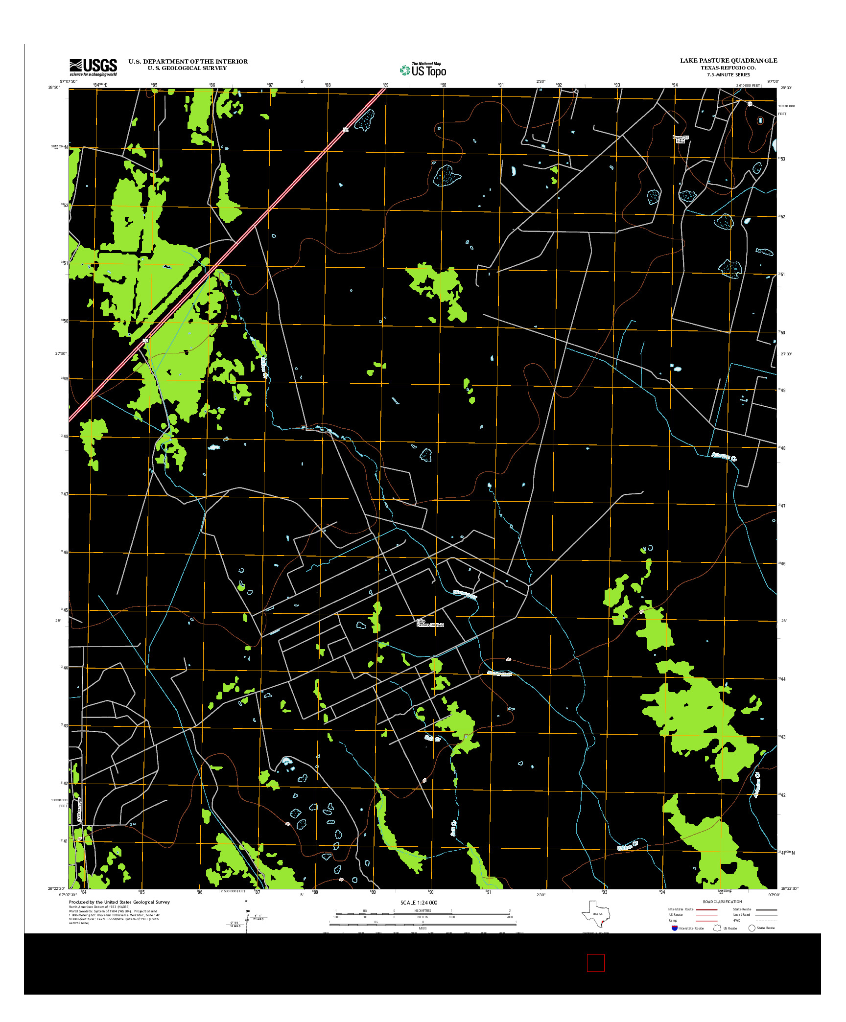 USGS US TOPO 7.5-MINUTE MAP FOR LAKE PASTURE, TX 2013
