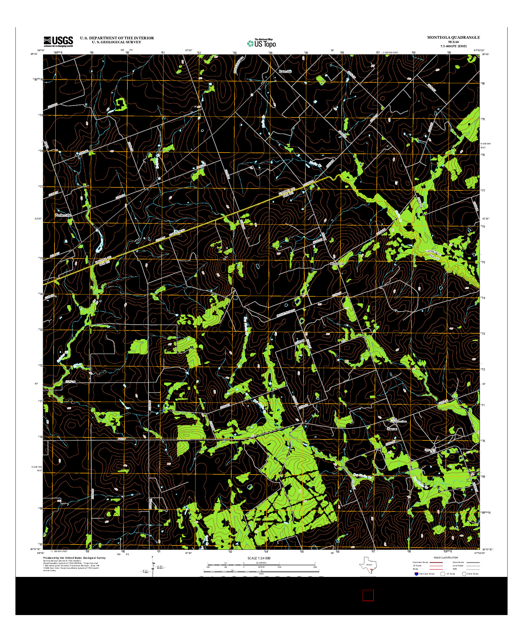 USGS US TOPO 7.5-MINUTE MAP FOR MONTEOLA, TX 2013