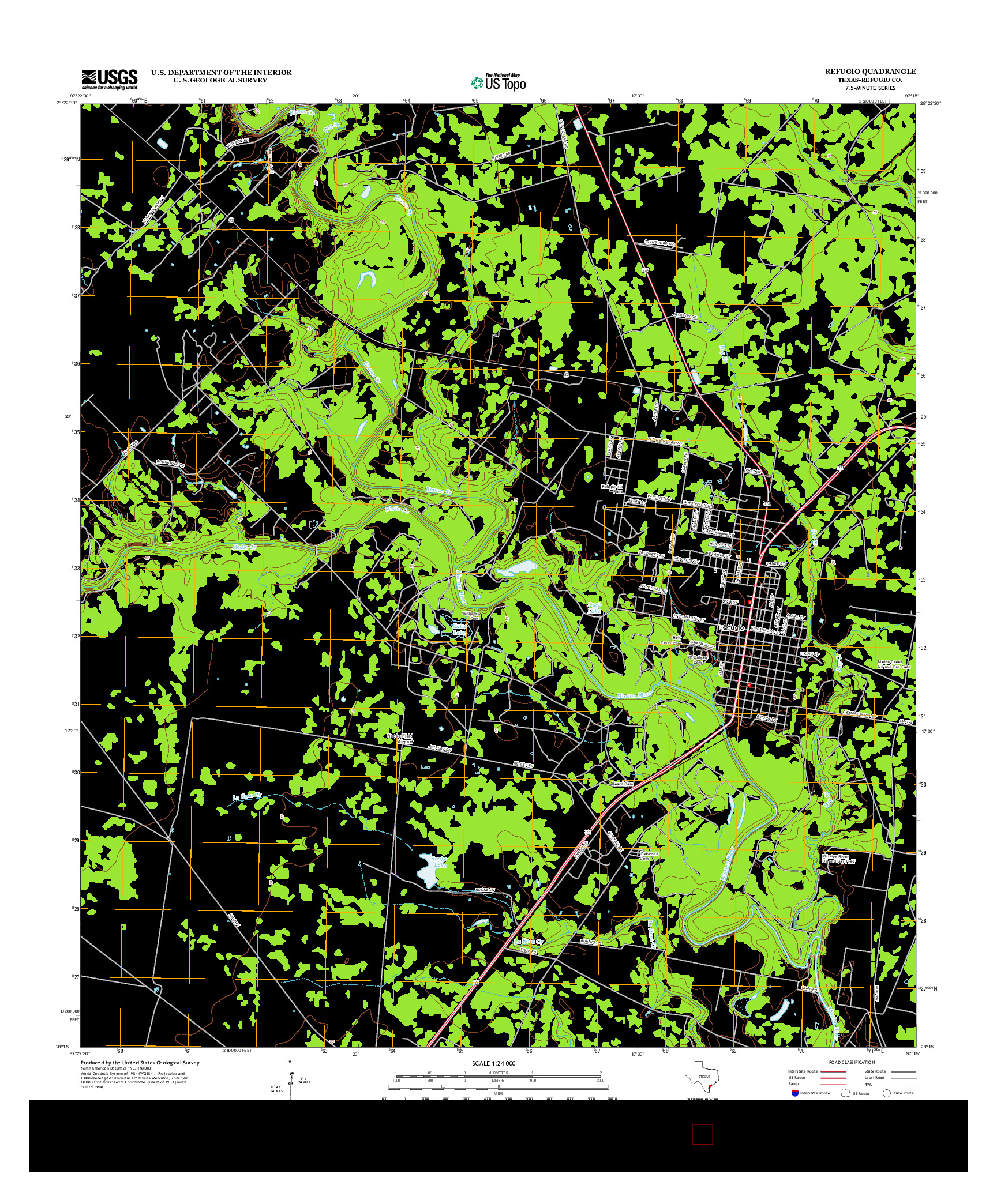 USGS US TOPO 7.5-MINUTE MAP FOR REFUGIO, TX 2013