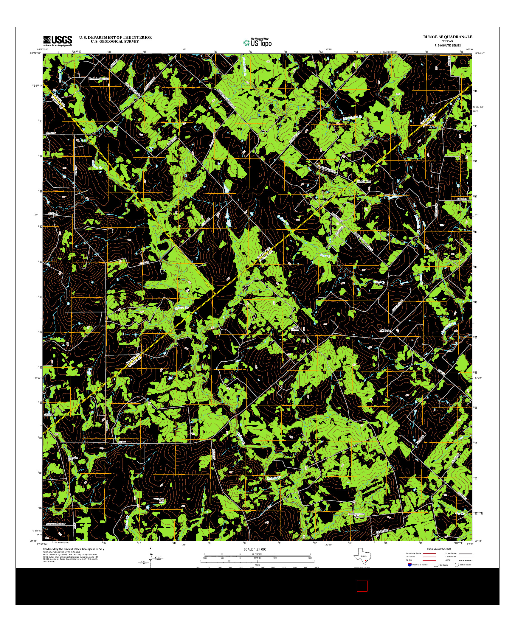 USGS US TOPO 7.5-MINUTE MAP FOR RUNGE SE, TX 2013