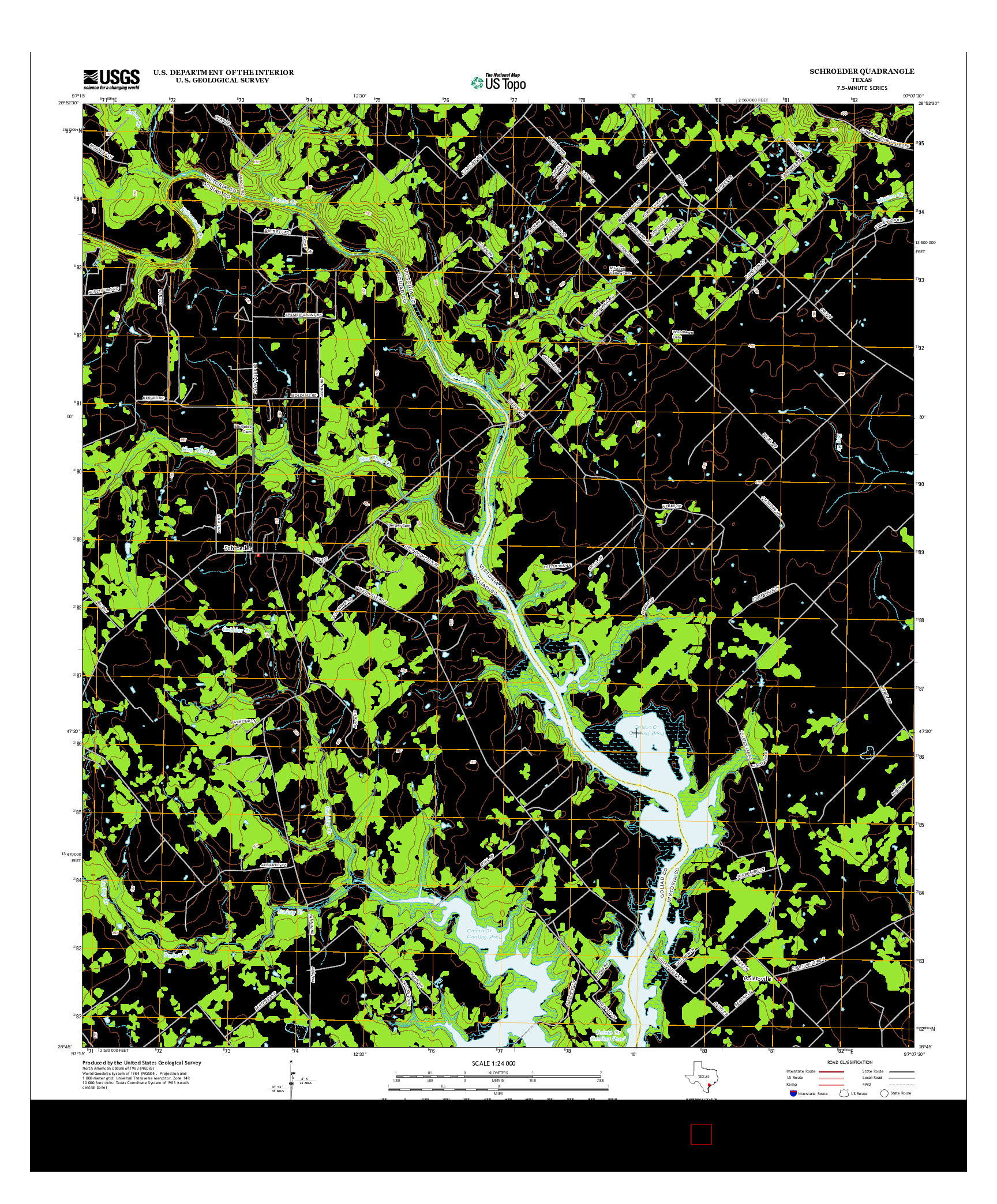 USGS US TOPO 7.5-MINUTE MAP FOR SCHROEDER, TX 2013