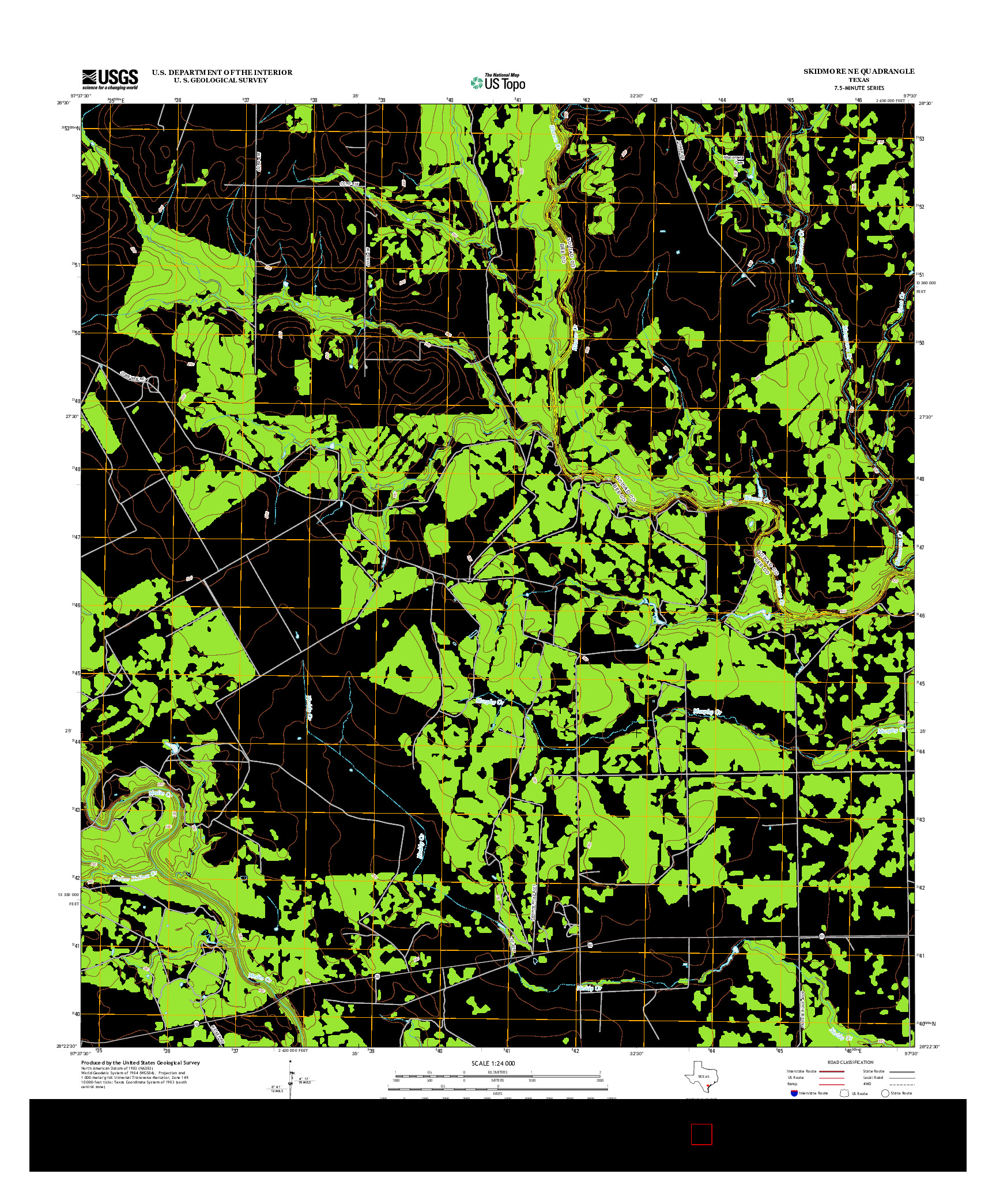 USGS US TOPO 7.5-MINUTE MAP FOR SKIDMORE NE, TX 2013