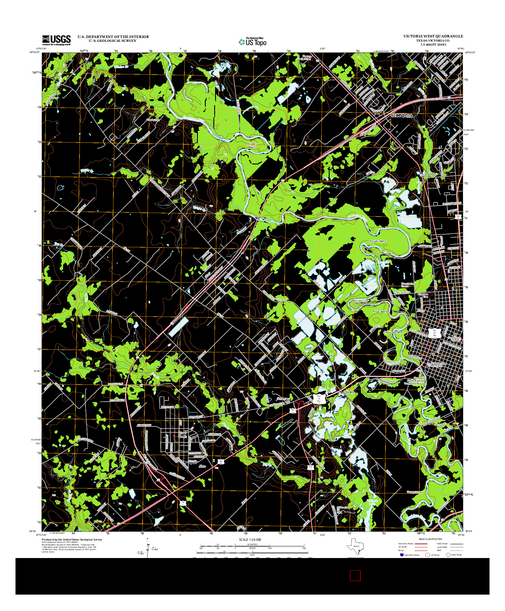 USGS US TOPO 7.5-MINUTE MAP FOR VICTORIA WEST, TX 2013