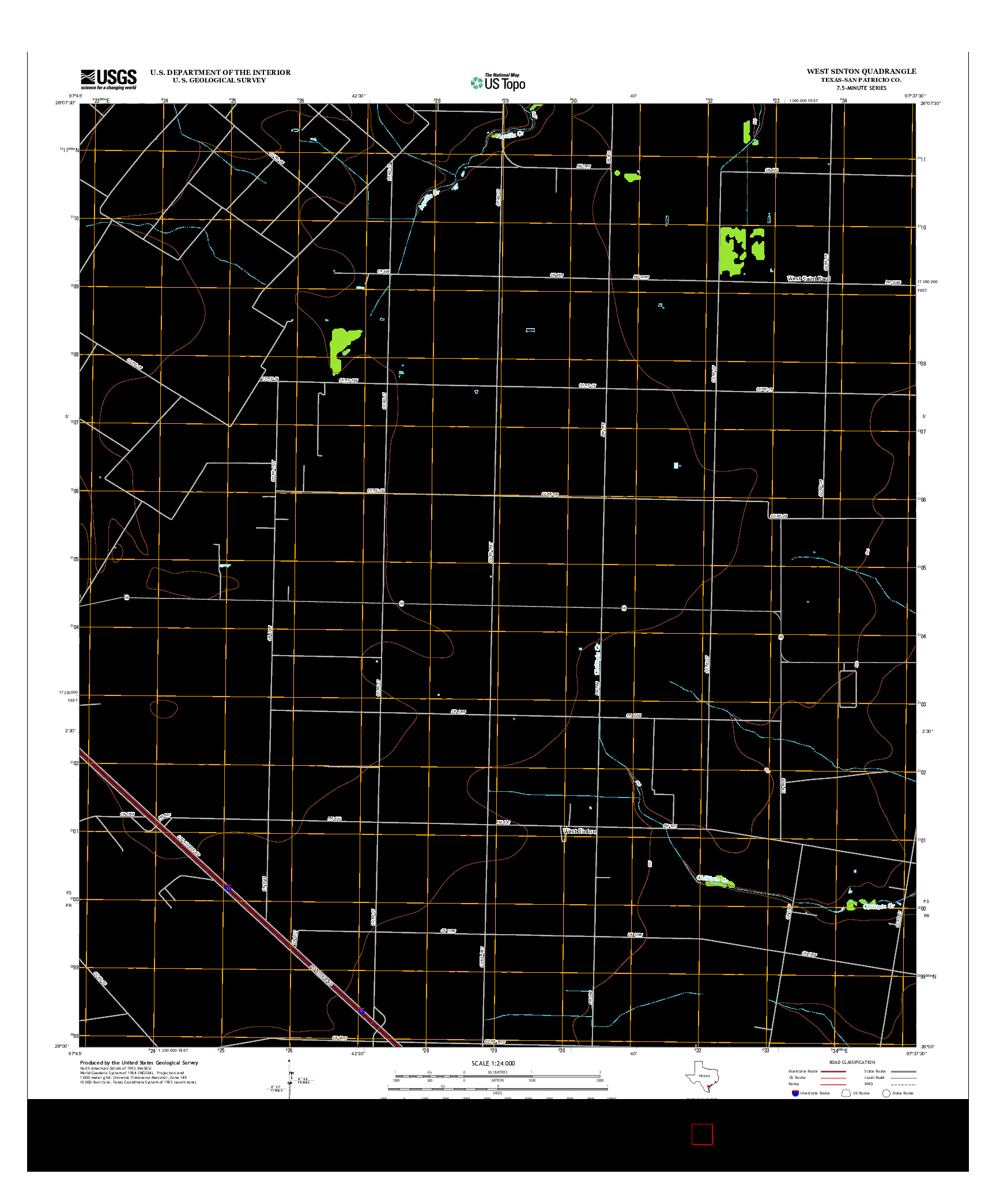 USGS US TOPO 7.5-MINUTE MAP FOR WEST SINTON, TX 2013