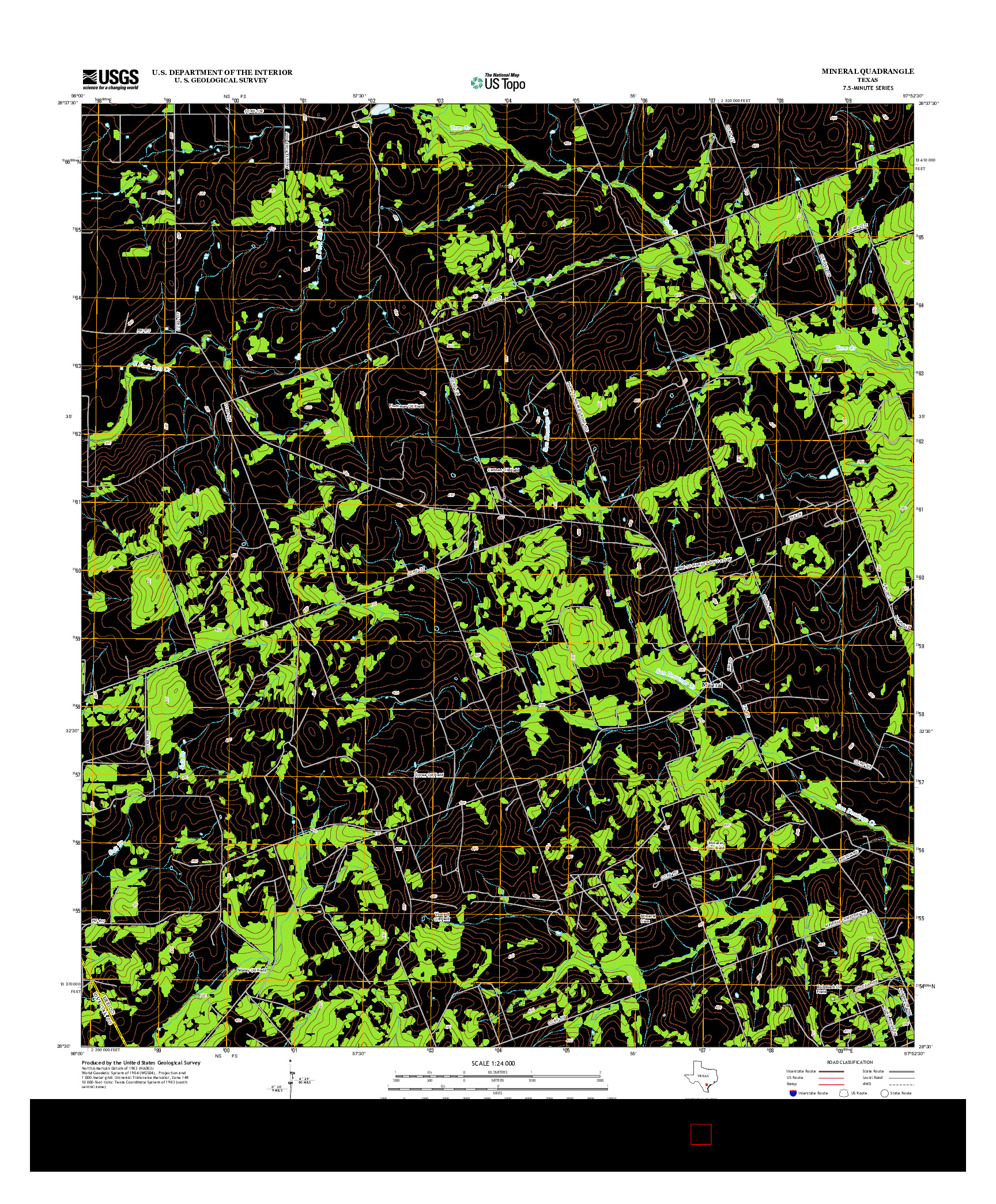 USGS US TOPO 7.5-MINUTE MAP FOR MINERAL, TX 2013