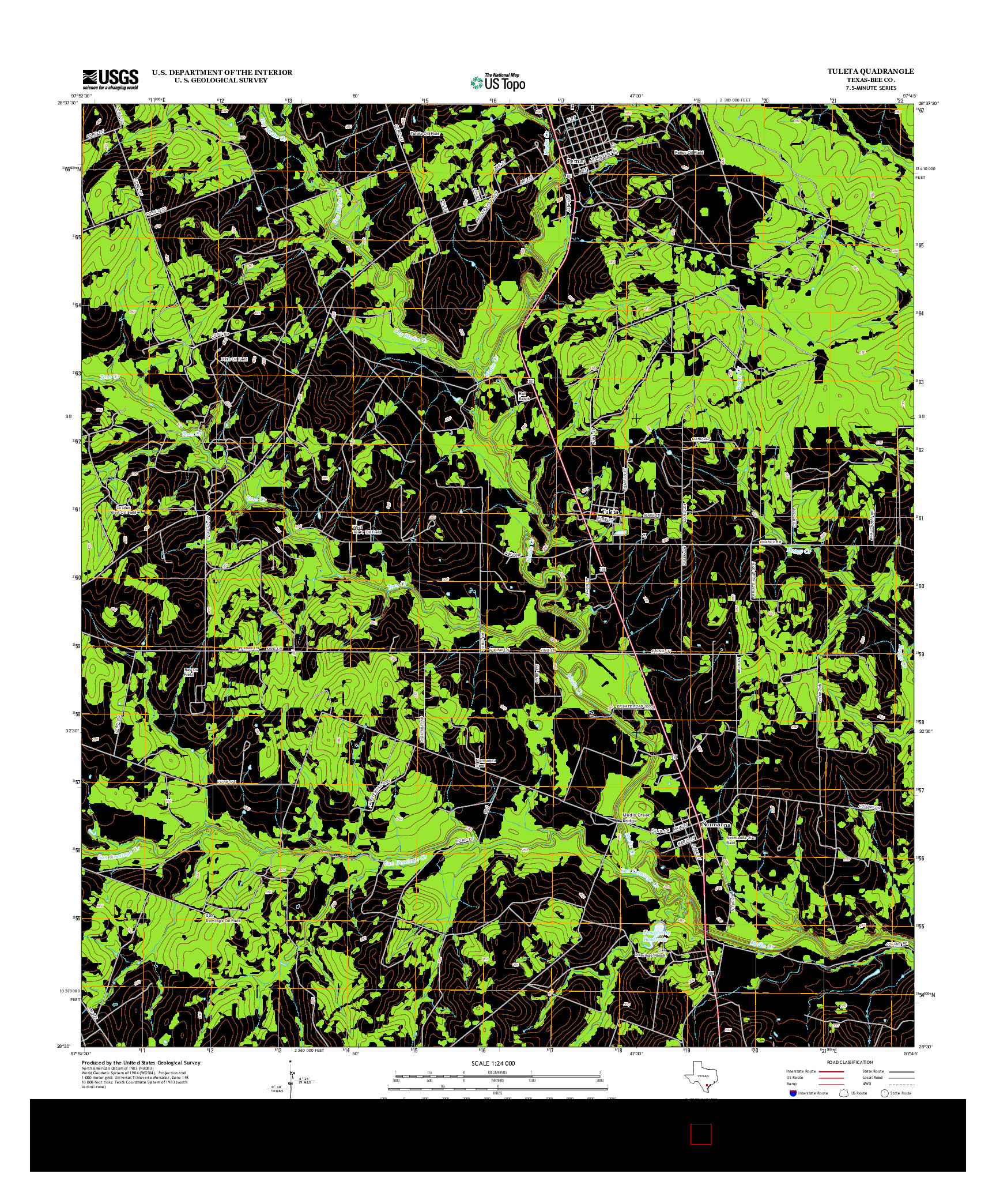 USGS US TOPO 7.5-MINUTE MAP FOR TULETA, TX 2013