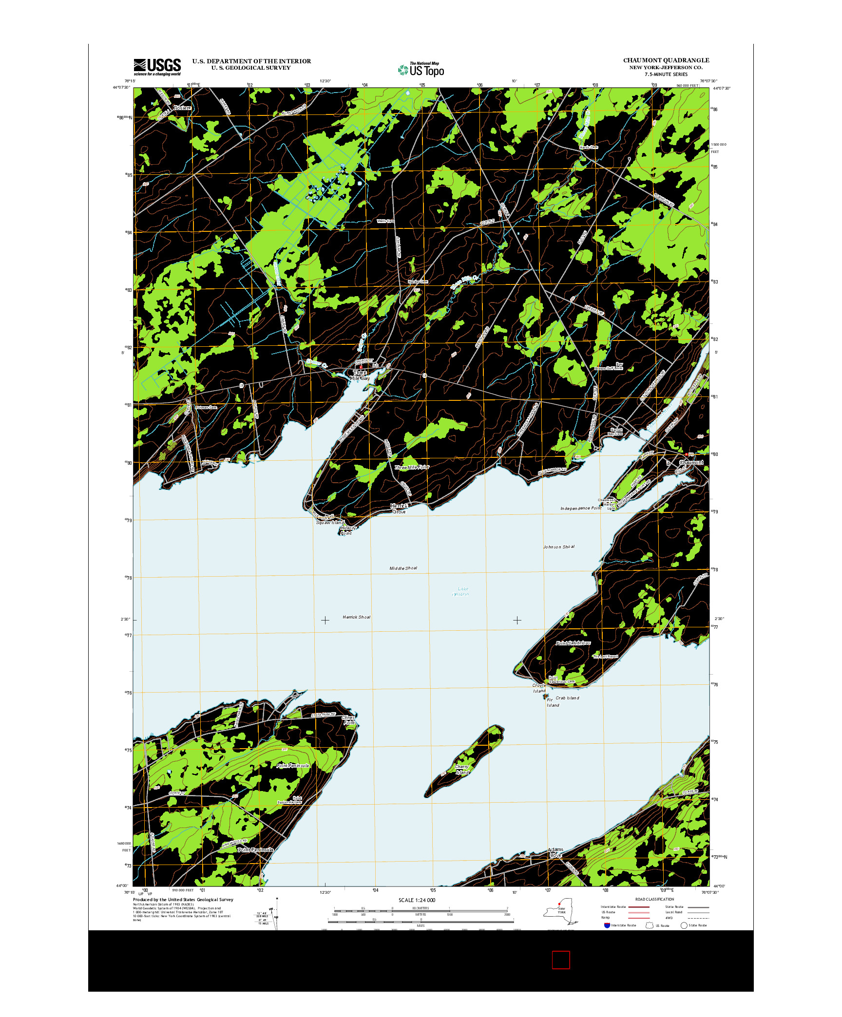USGS US TOPO 7.5-MINUTE MAP FOR CHAUMONT, NY 2013