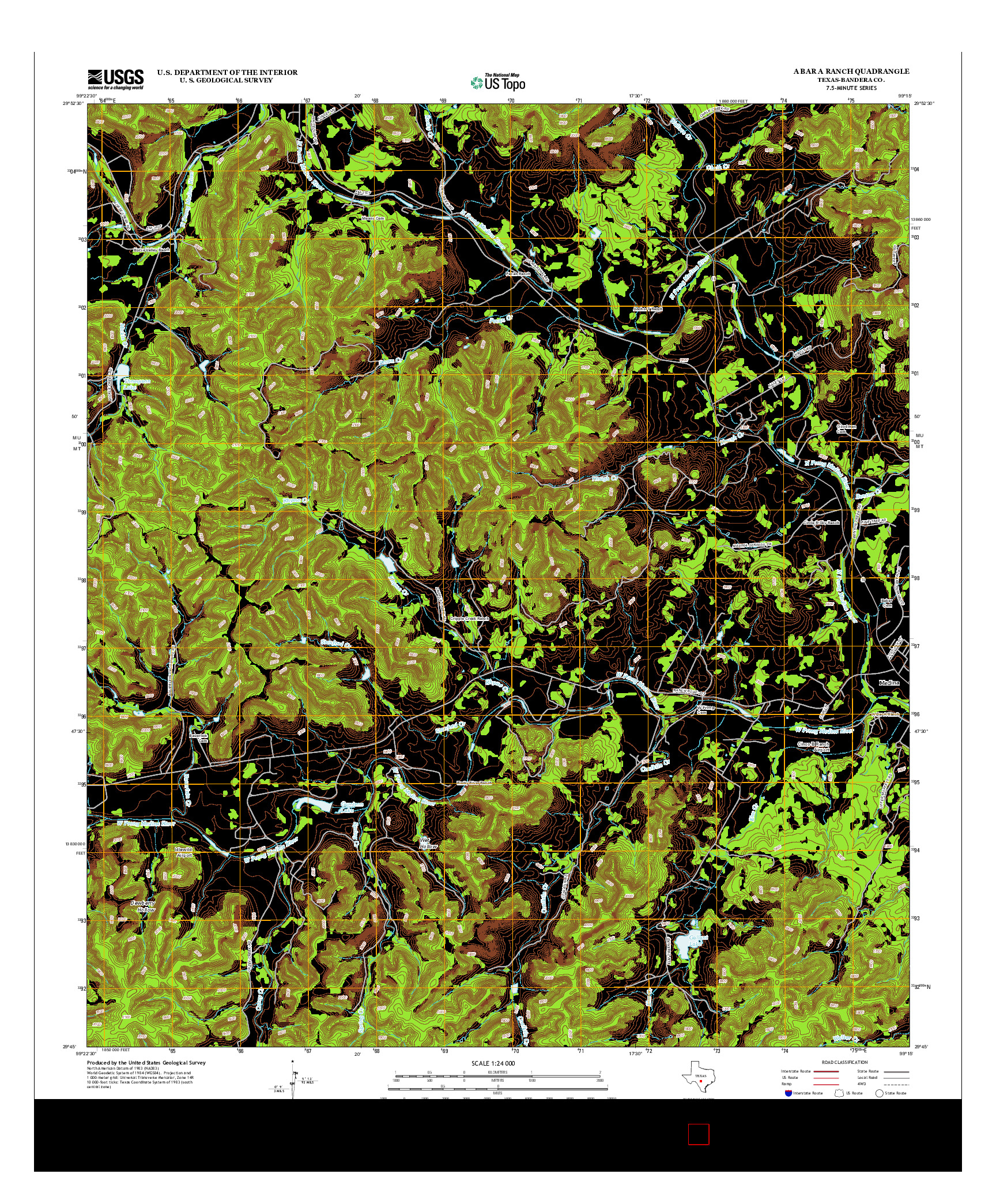 USGS US TOPO 7.5-MINUTE MAP FOR A BAR A RANCH, TX 2013