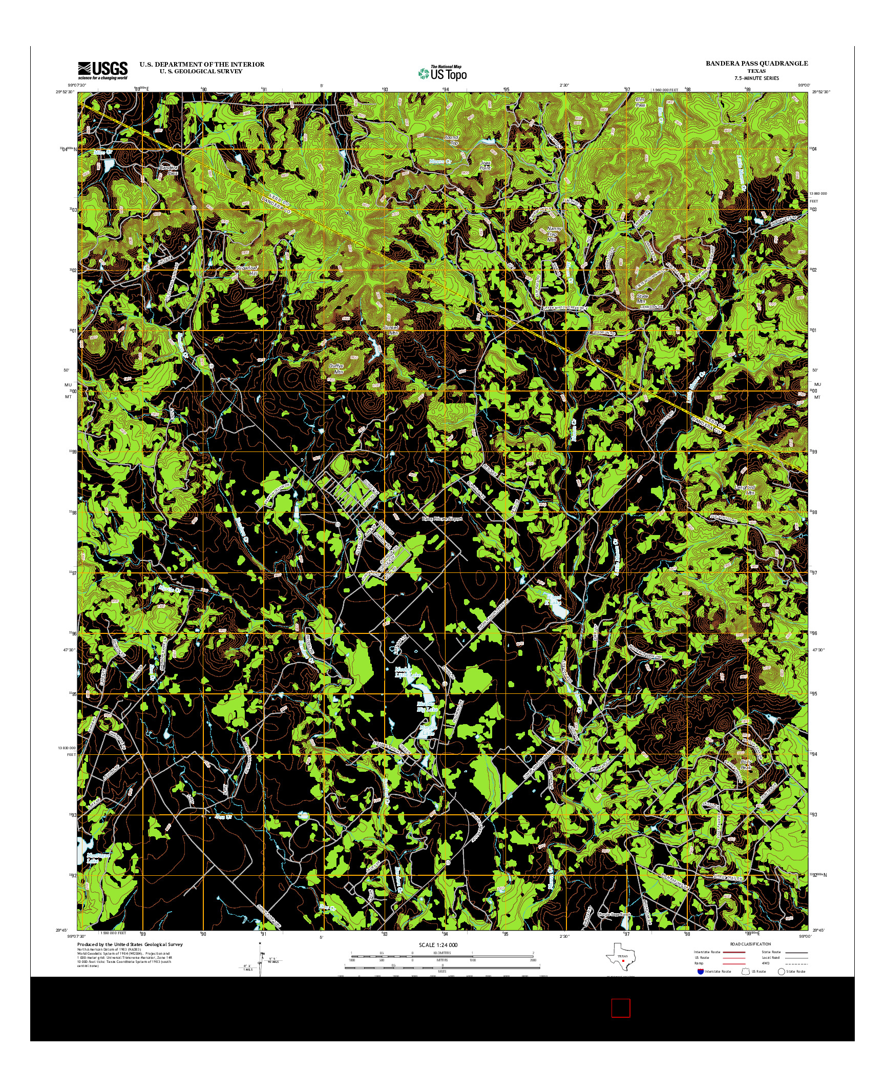 USGS US TOPO 7.5-MINUTE MAP FOR BANDERA PASS, TX 2013