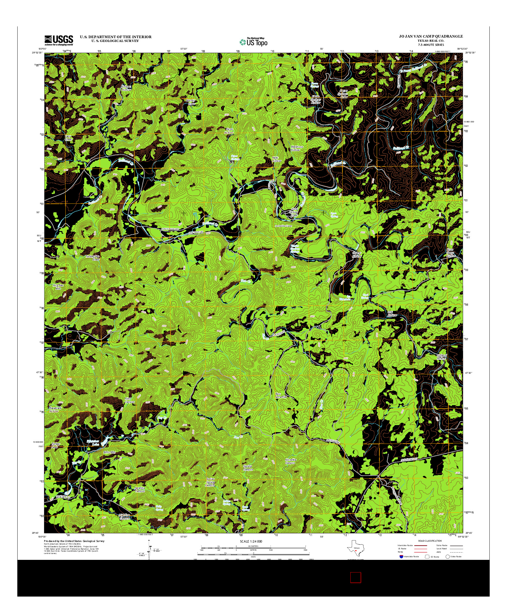 USGS US TOPO 7.5-MINUTE MAP FOR JO JAN VAN CAMP, TX 2013