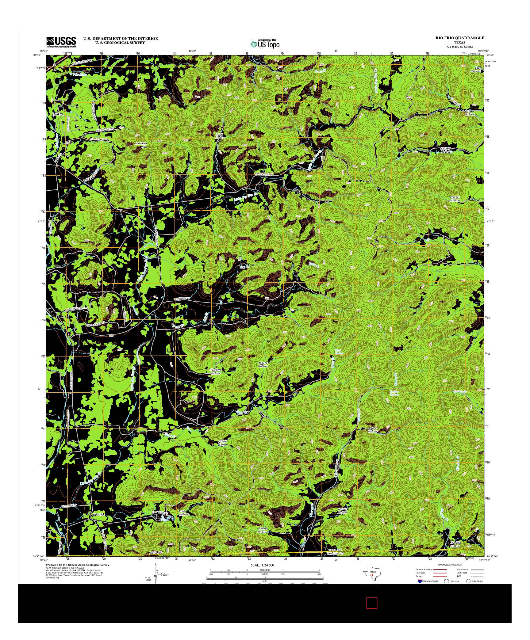 USGS US TOPO 7.5-MINUTE MAP FOR RIO FRIO, TX 2013