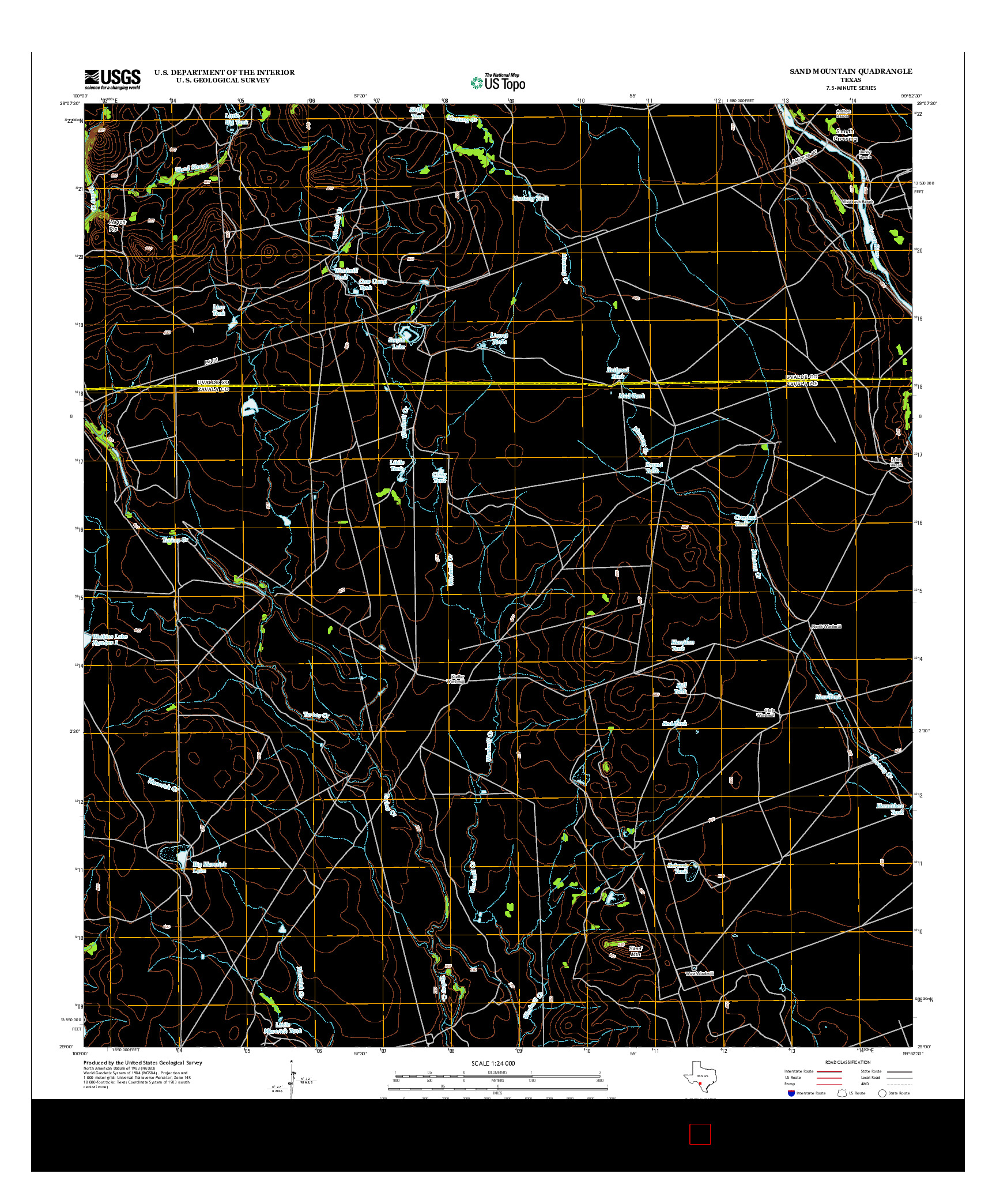 USGS US TOPO 7.5-MINUTE MAP FOR SAND MOUNTAIN, TX 2013