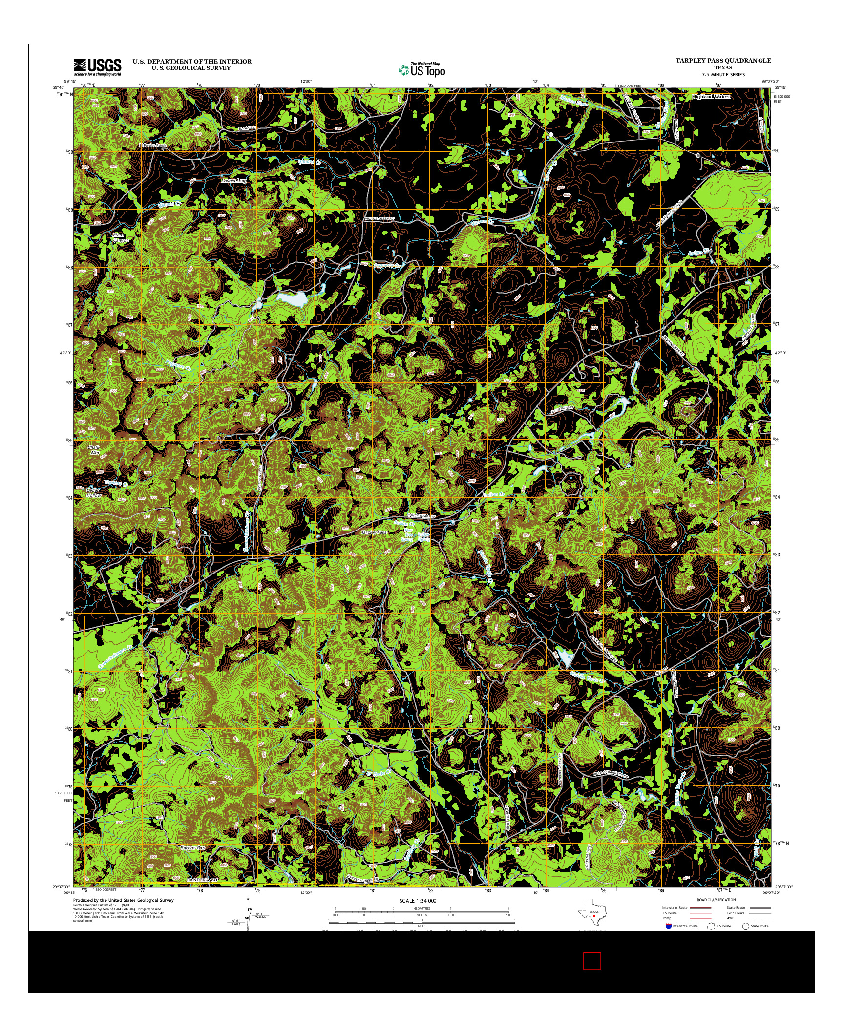 USGS US TOPO 7.5-MINUTE MAP FOR TARPLEY PASS, TX 2013