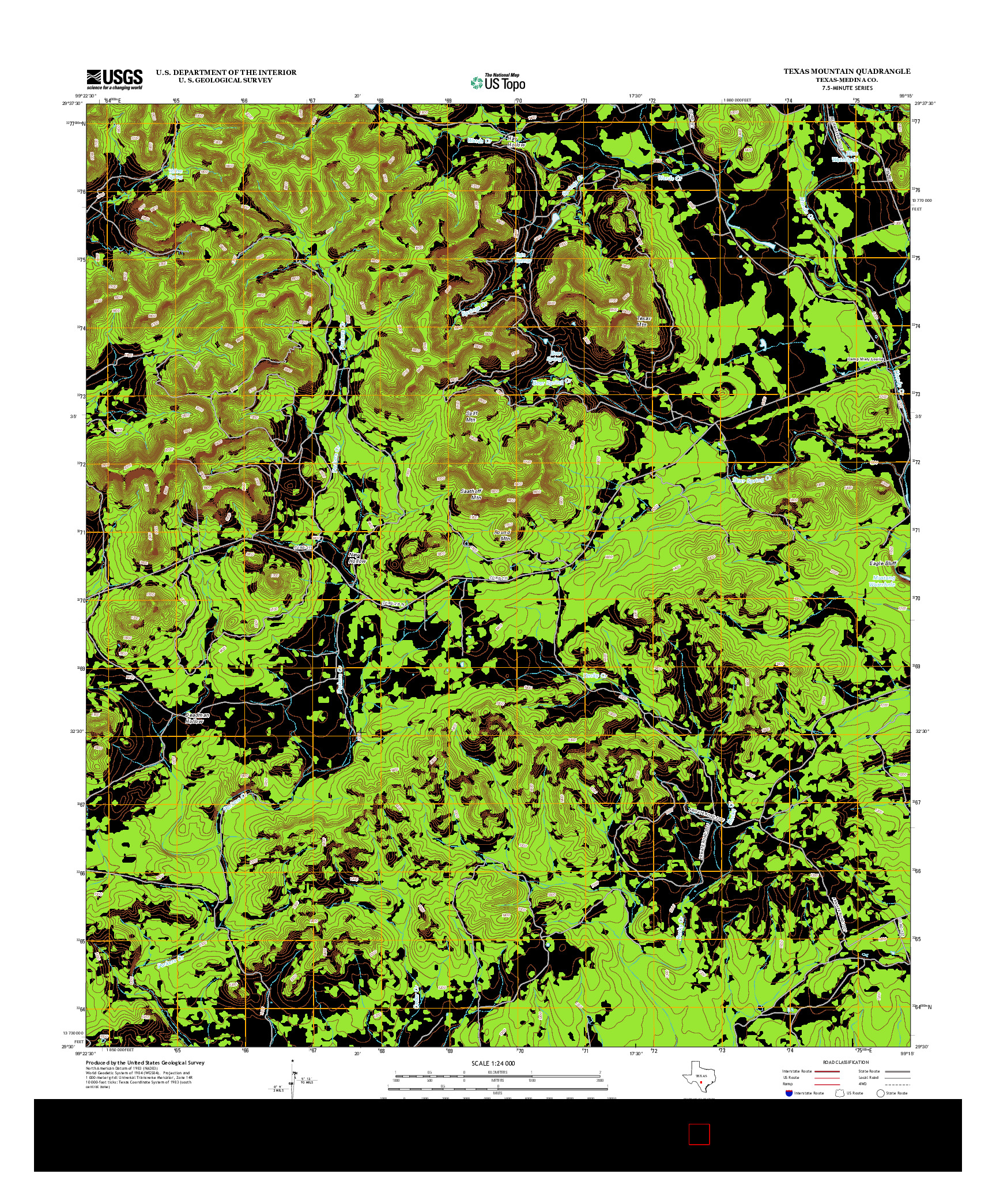 USGS US TOPO 7.5-MINUTE MAP FOR TEXAS MOUNTAIN, TX 2013