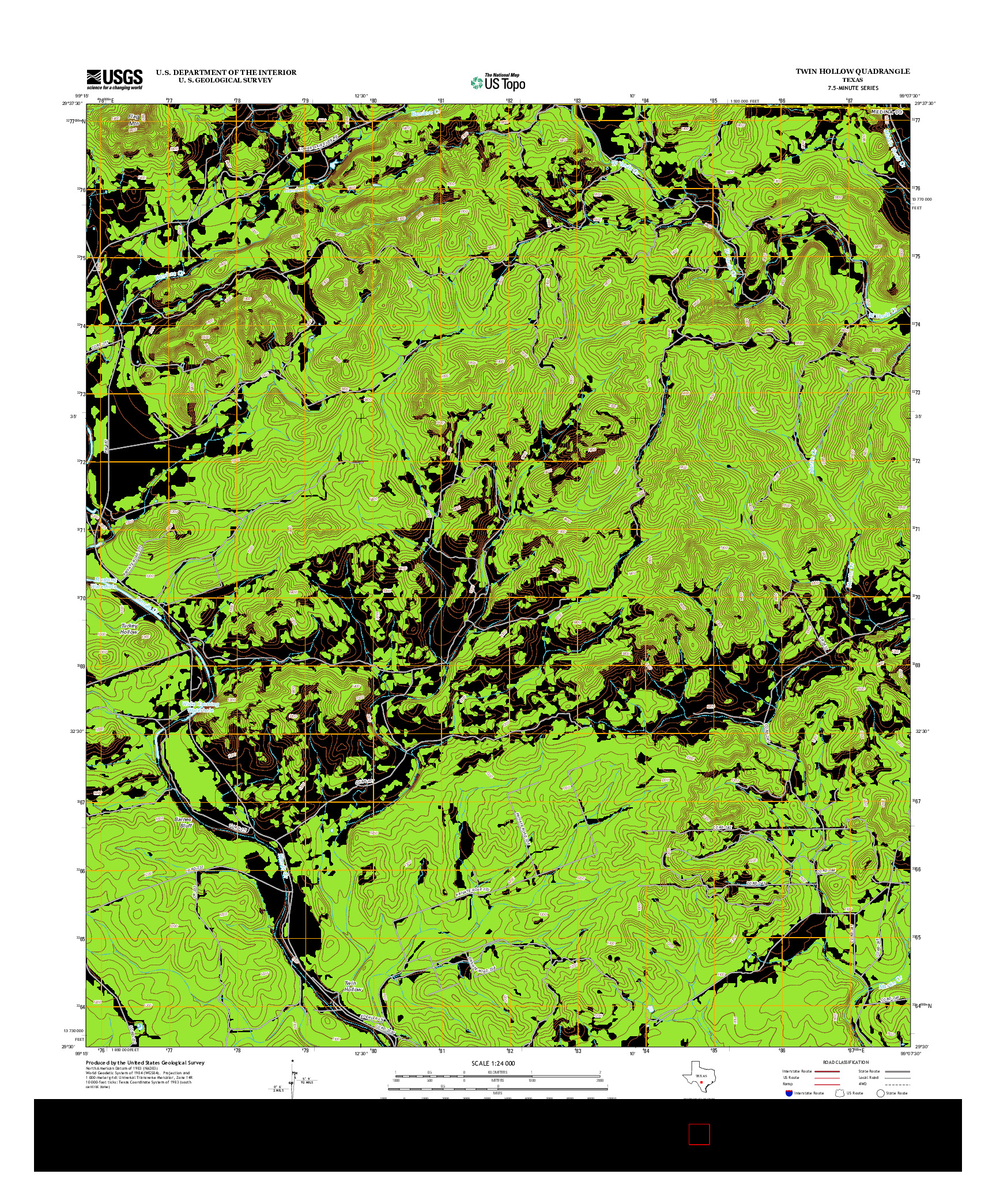 USGS US TOPO 7.5-MINUTE MAP FOR TWIN HOLLOW, TX 2013