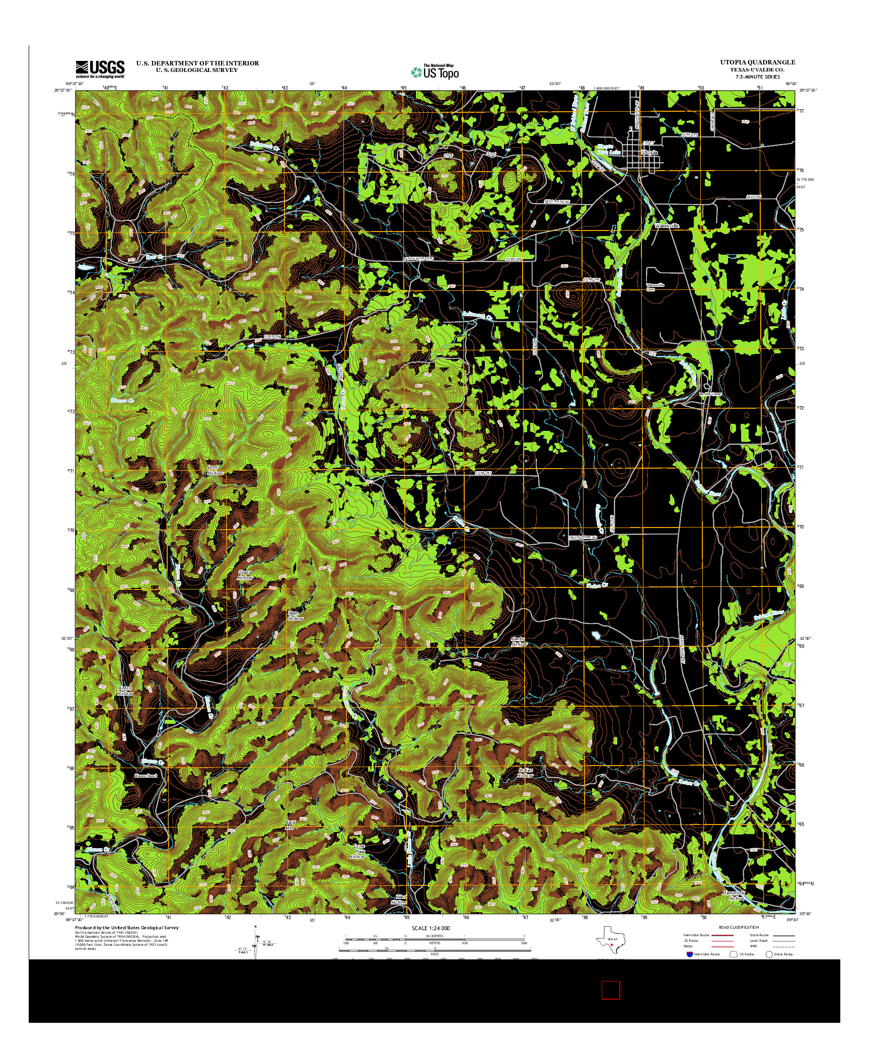 USGS US TOPO 7.5-MINUTE MAP FOR UTOPIA, TX 2013