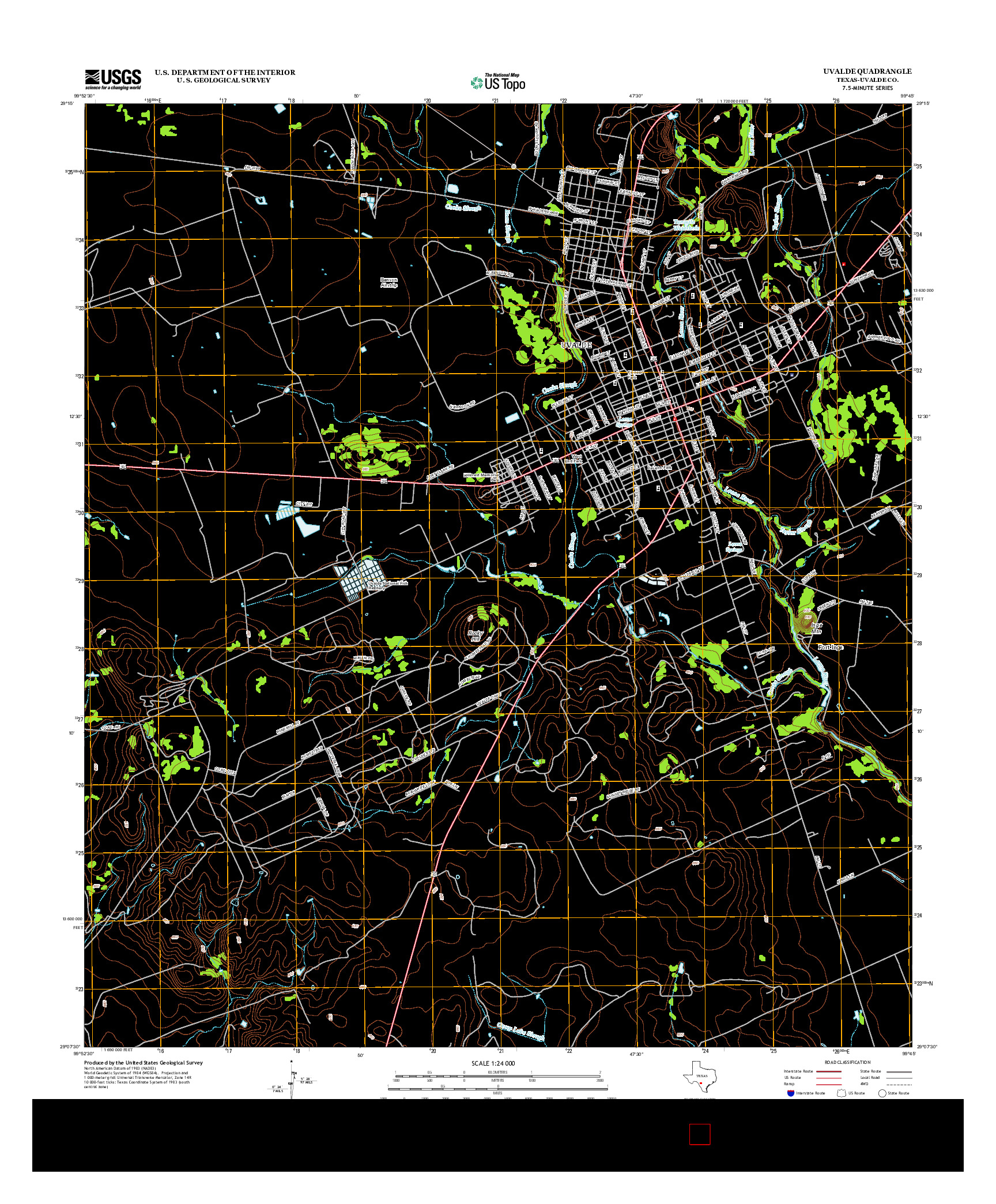 USGS US TOPO 7.5-MINUTE MAP FOR UVALDE, TX 2013