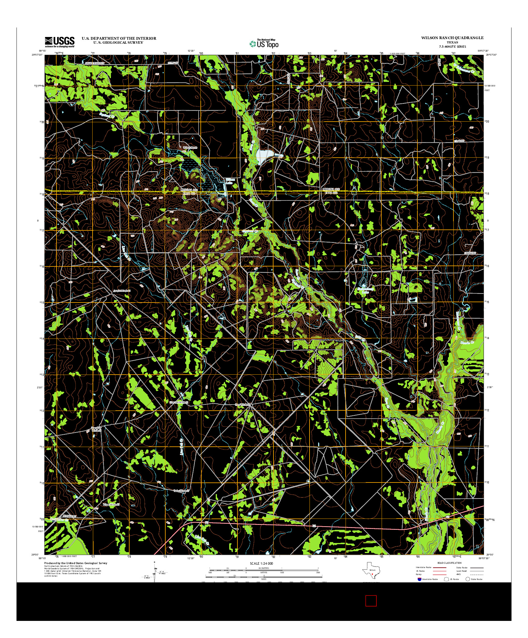 USGS US TOPO 7.5-MINUTE MAP FOR WILSON RANCH, TX 2013