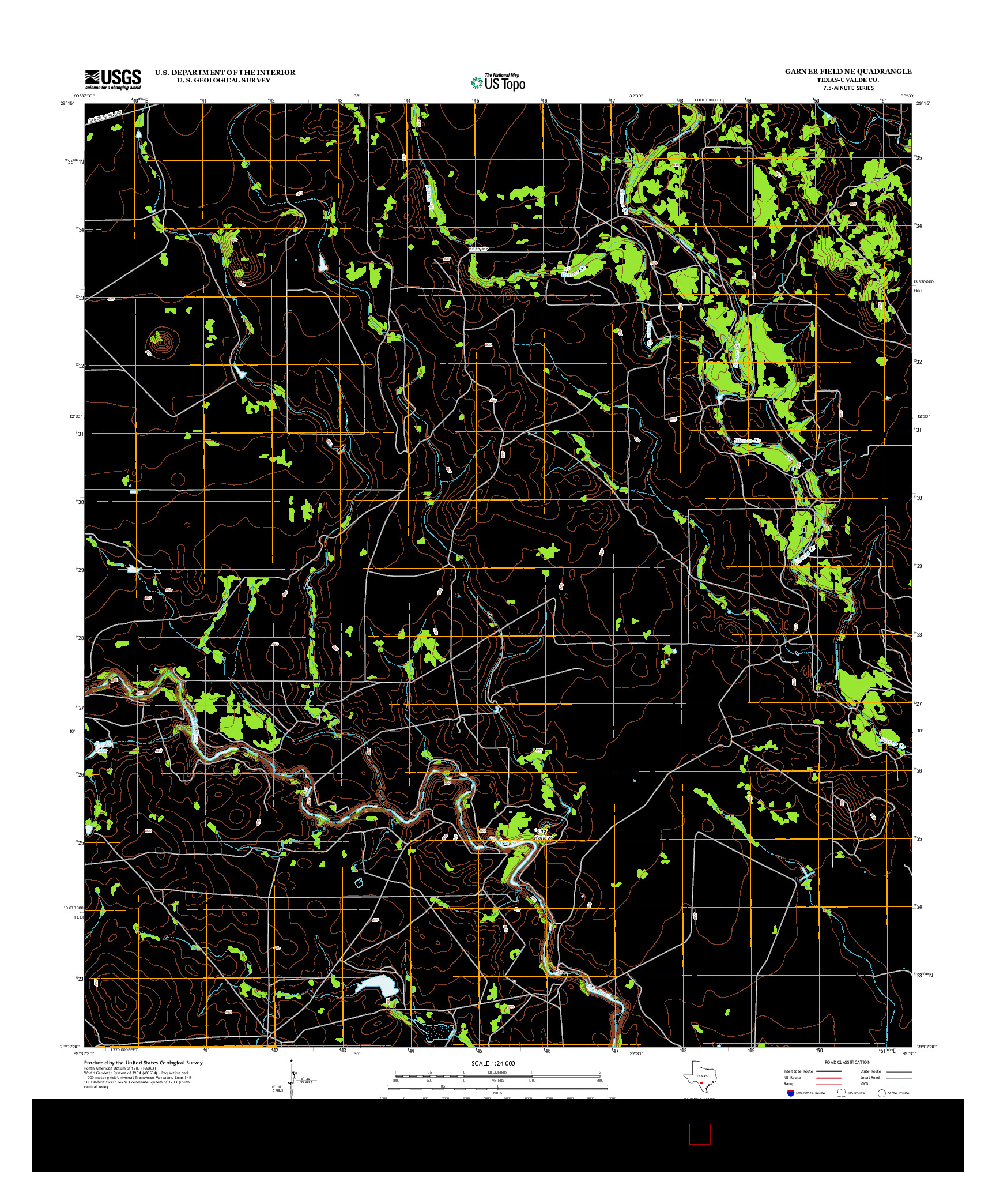 USGS US TOPO 7.5-MINUTE MAP FOR GARNER FIELD NE, TX 2013