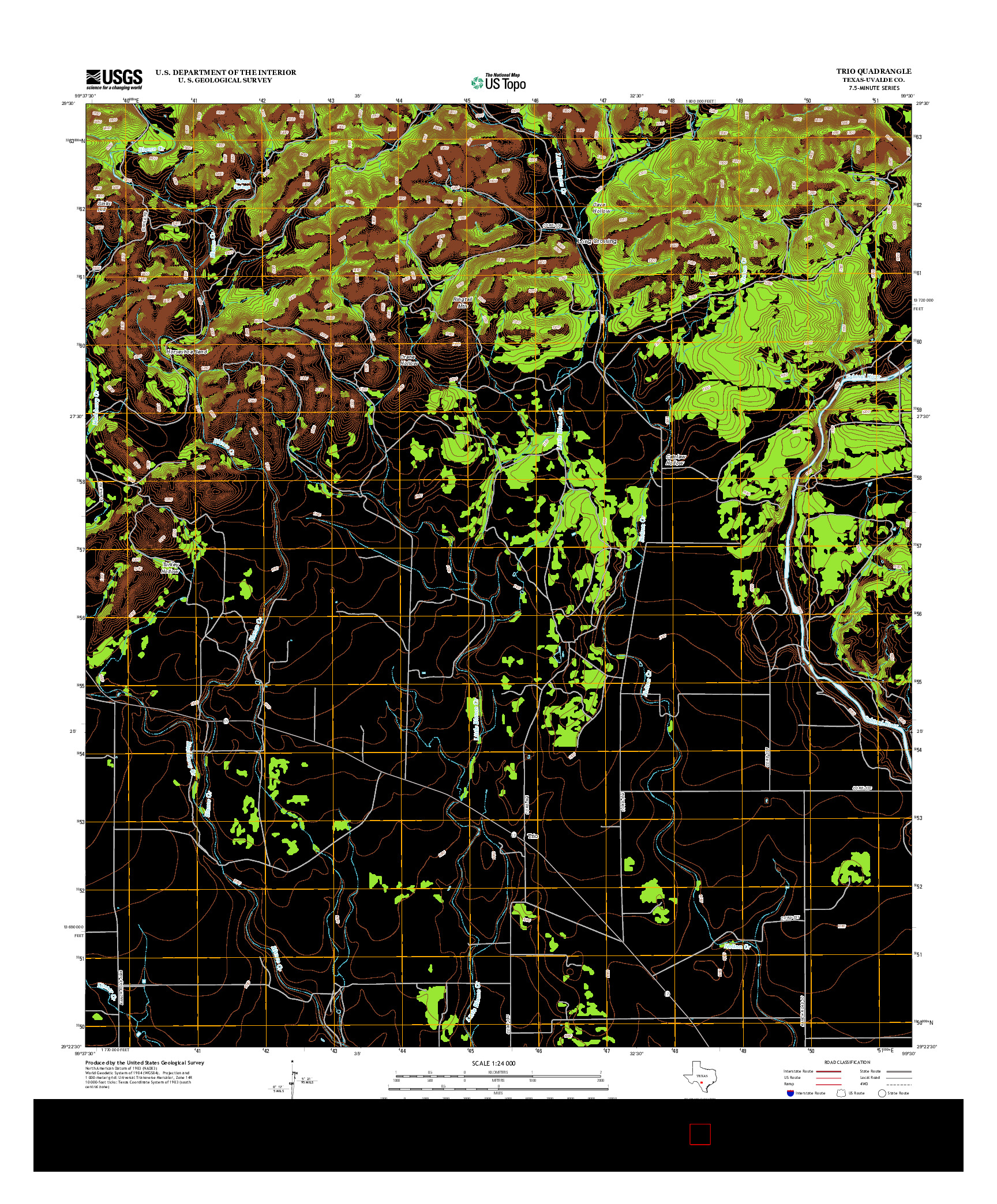 USGS US TOPO 7.5-MINUTE MAP FOR TRIO, TX 2013