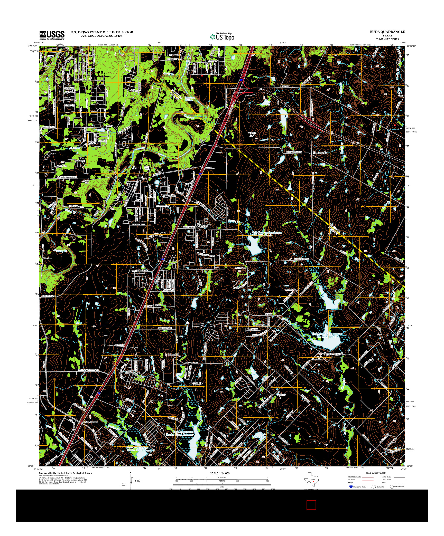 USGS US TOPO 7.5-MINUTE MAP FOR BUDA, TX 2013