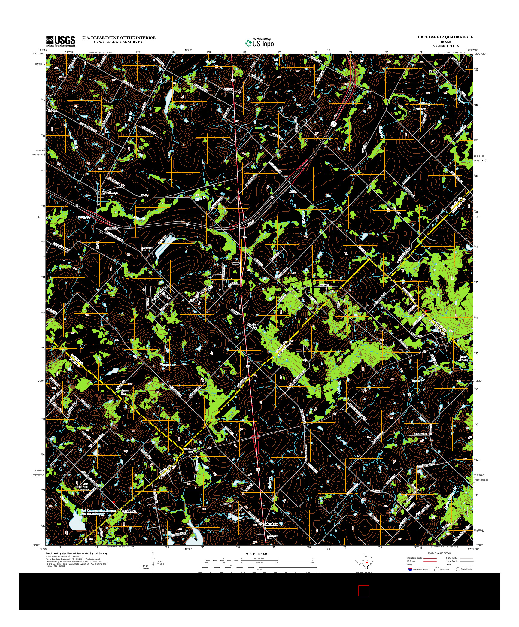 USGS US TOPO 7.5-MINUTE MAP FOR CREEDMOOR, TX 2013