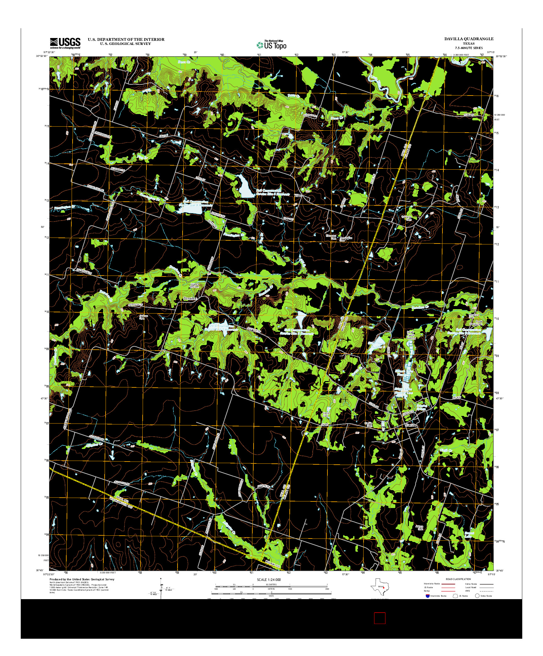 USGS US TOPO 7.5-MINUTE MAP FOR DAVILLA, TX 2013