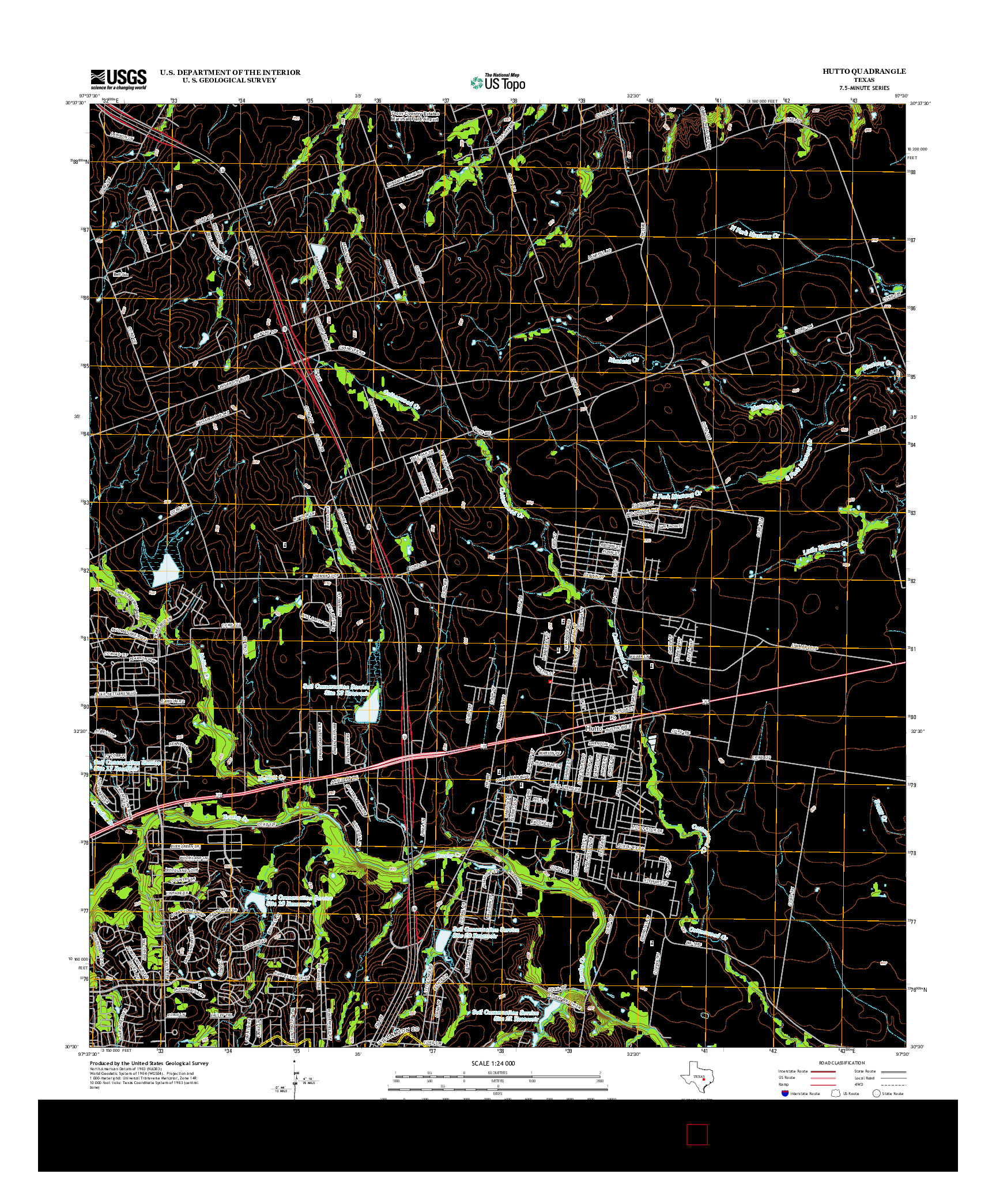 USGS US TOPO 7.5-MINUTE MAP FOR HUTTO, TX 2013