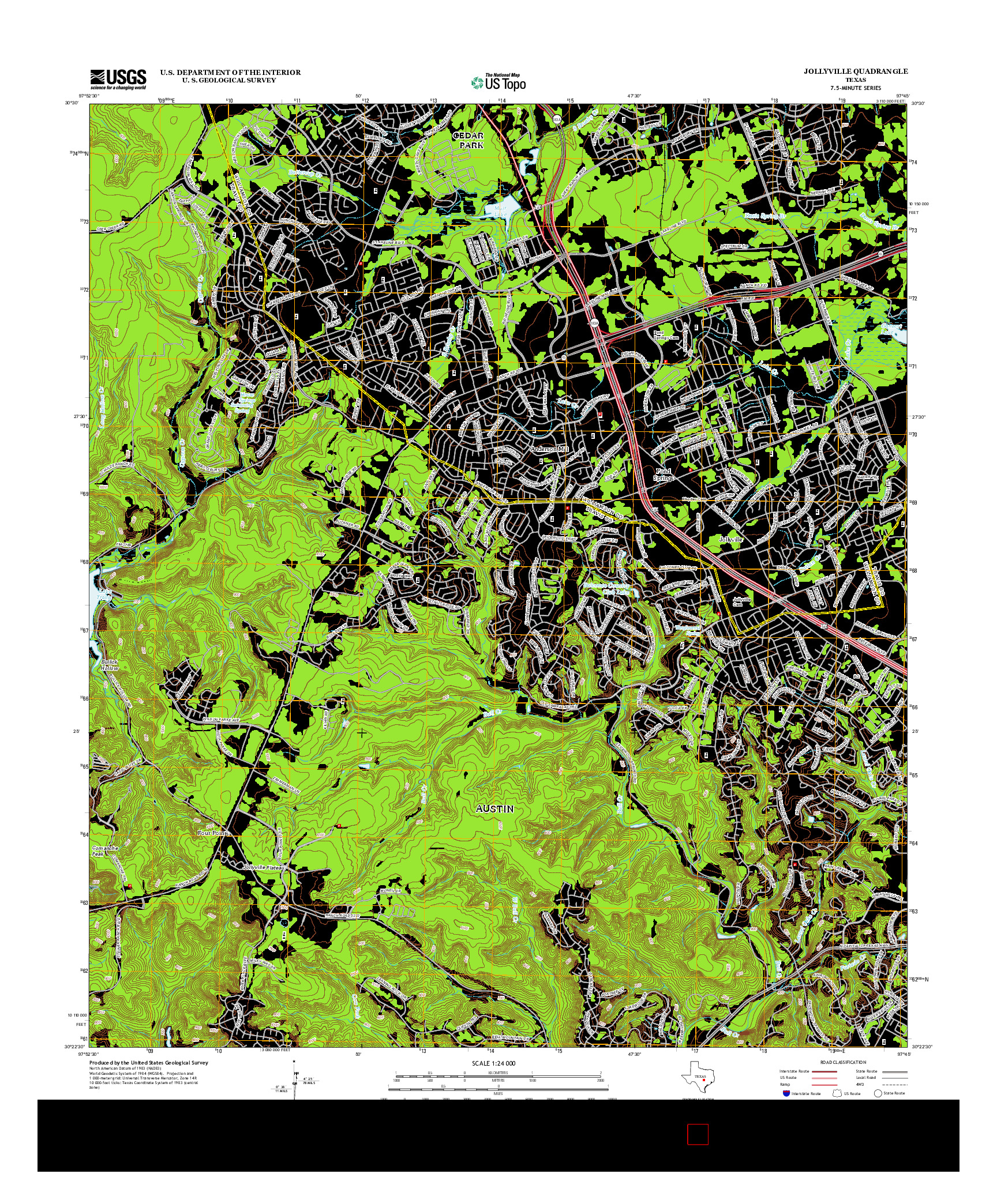 USGS US TOPO 7.5-MINUTE MAP FOR JOLLYVILLE, TX 2013