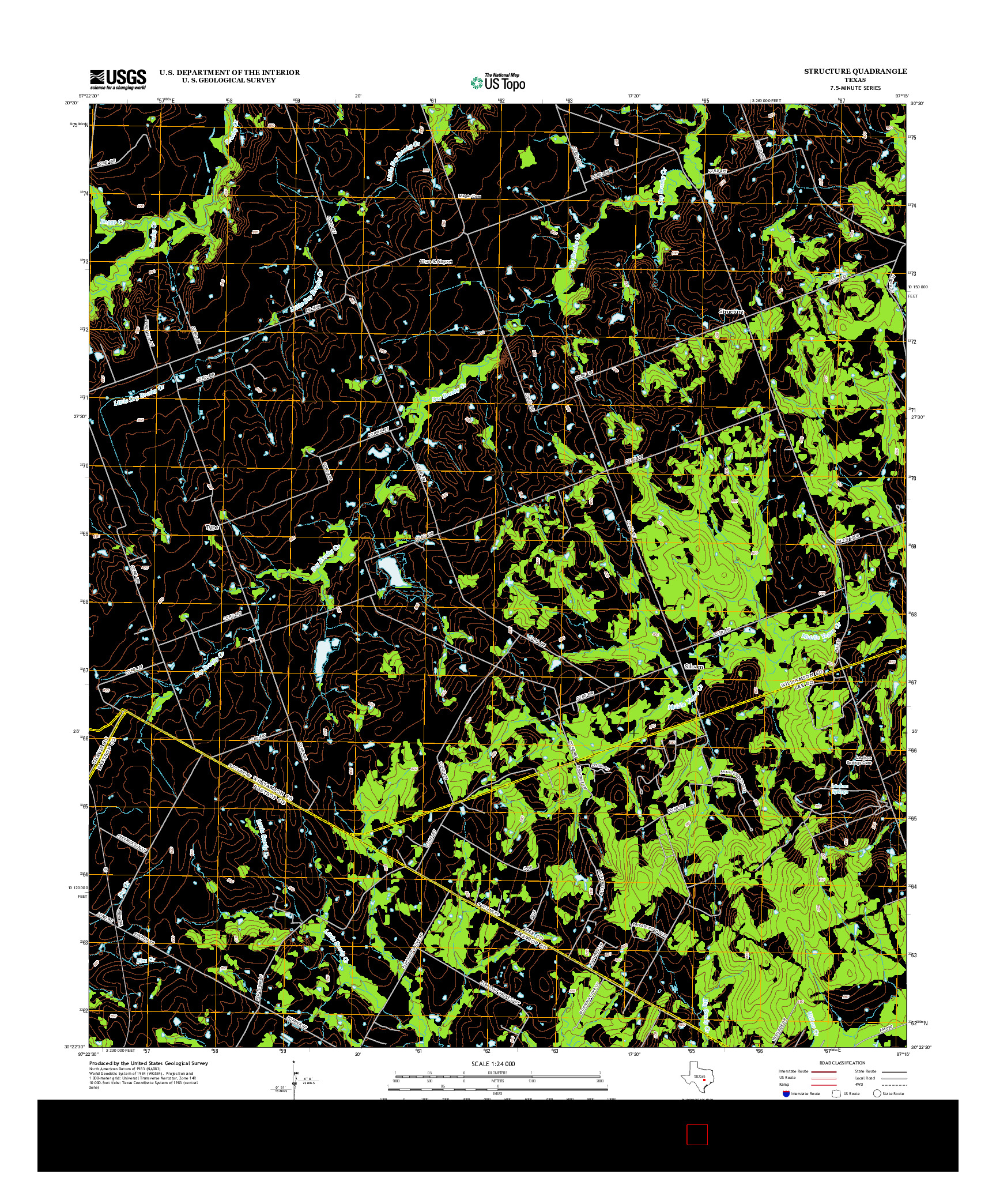 USGS US TOPO 7.5-MINUTE MAP FOR STRUCTURE, TX 2013