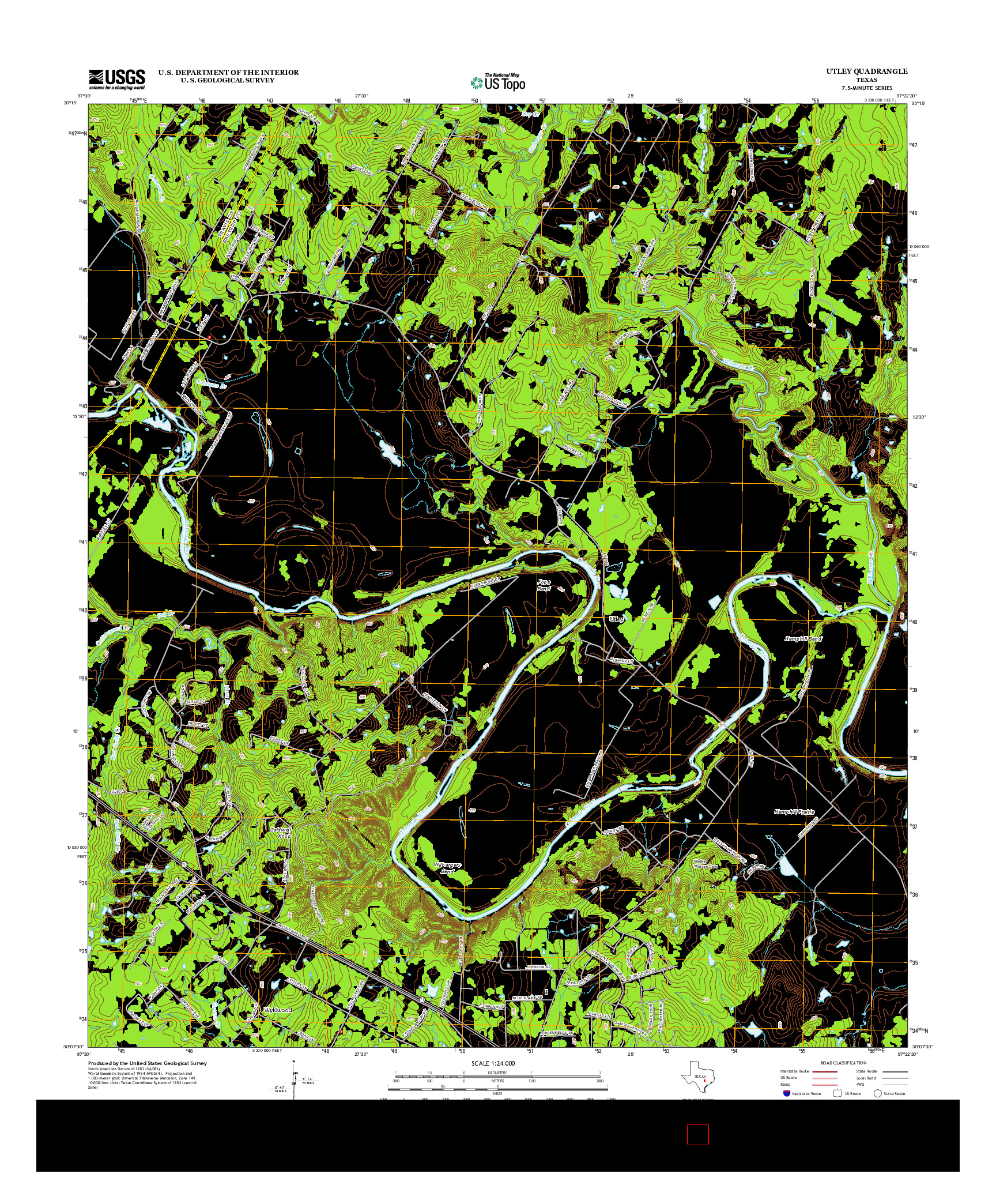 USGS US TOPO 7.5-MINUTE MAP FOR UTLEY, TX 2013