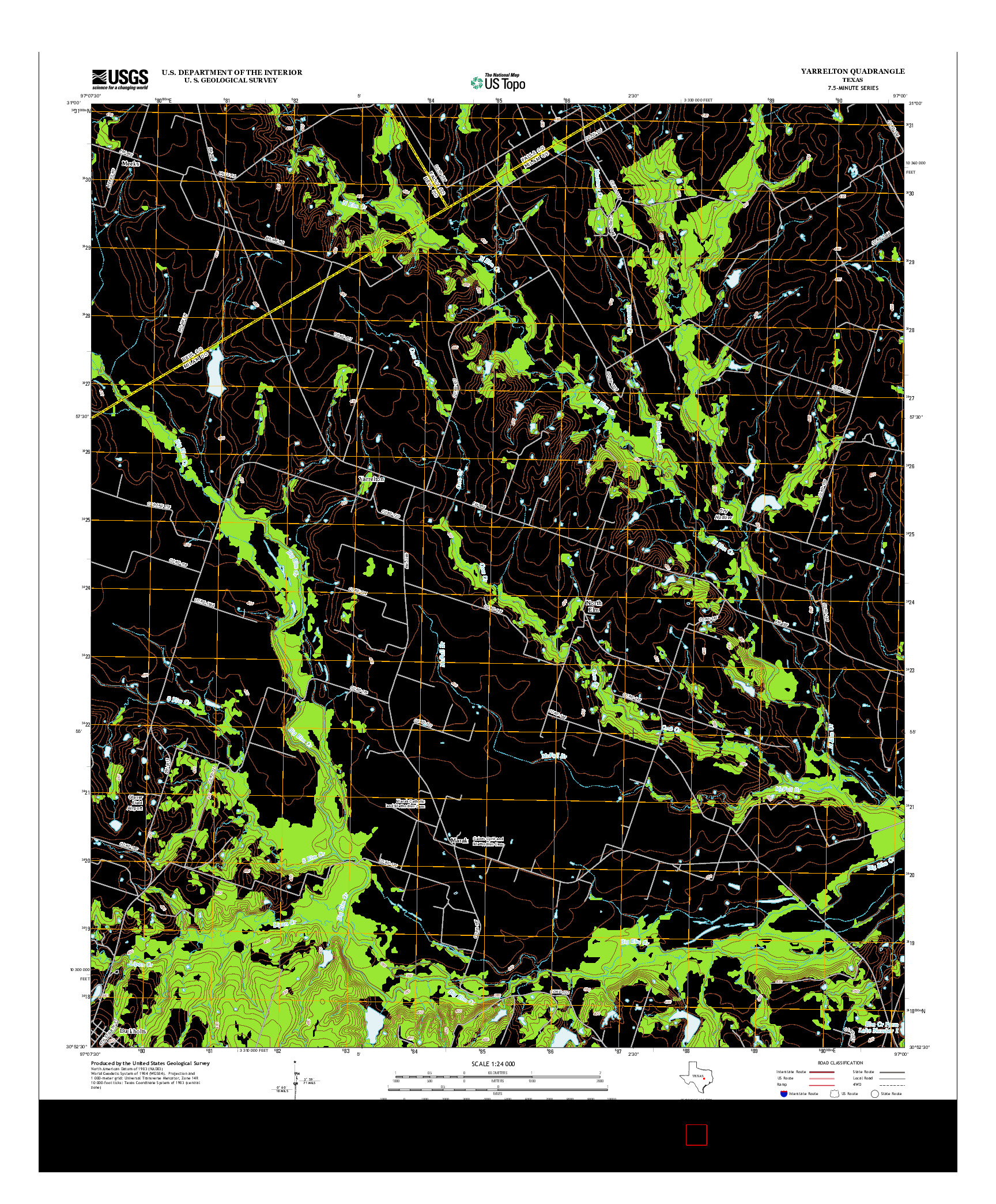 USGS US TOPO 7.5-MINUTE MAP FOR YARRELTON, TX 2013