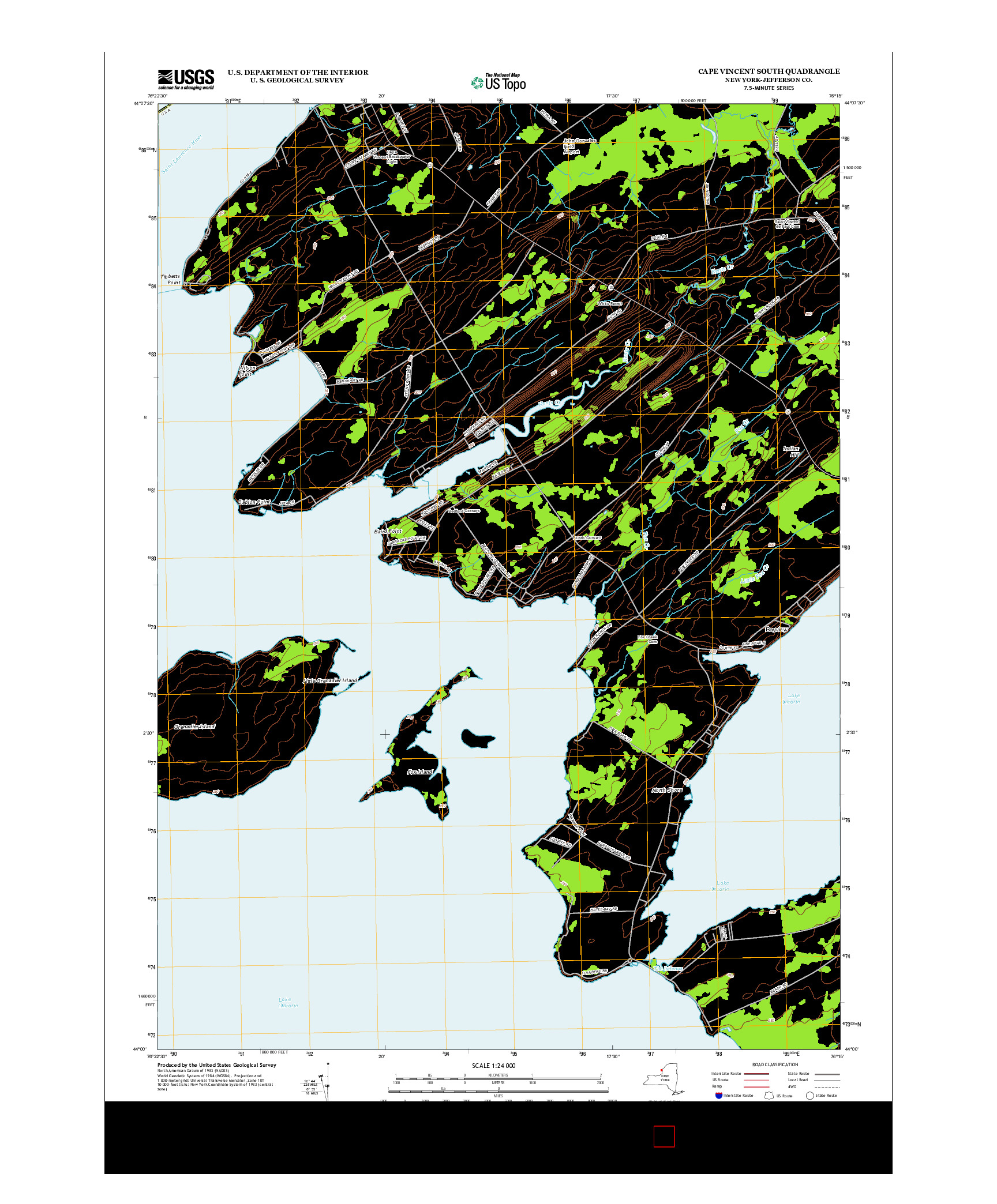 USGS US TOPO 7.5-MINUTE MAP FOR CAPE VINCENT SOUTH, NY 2013