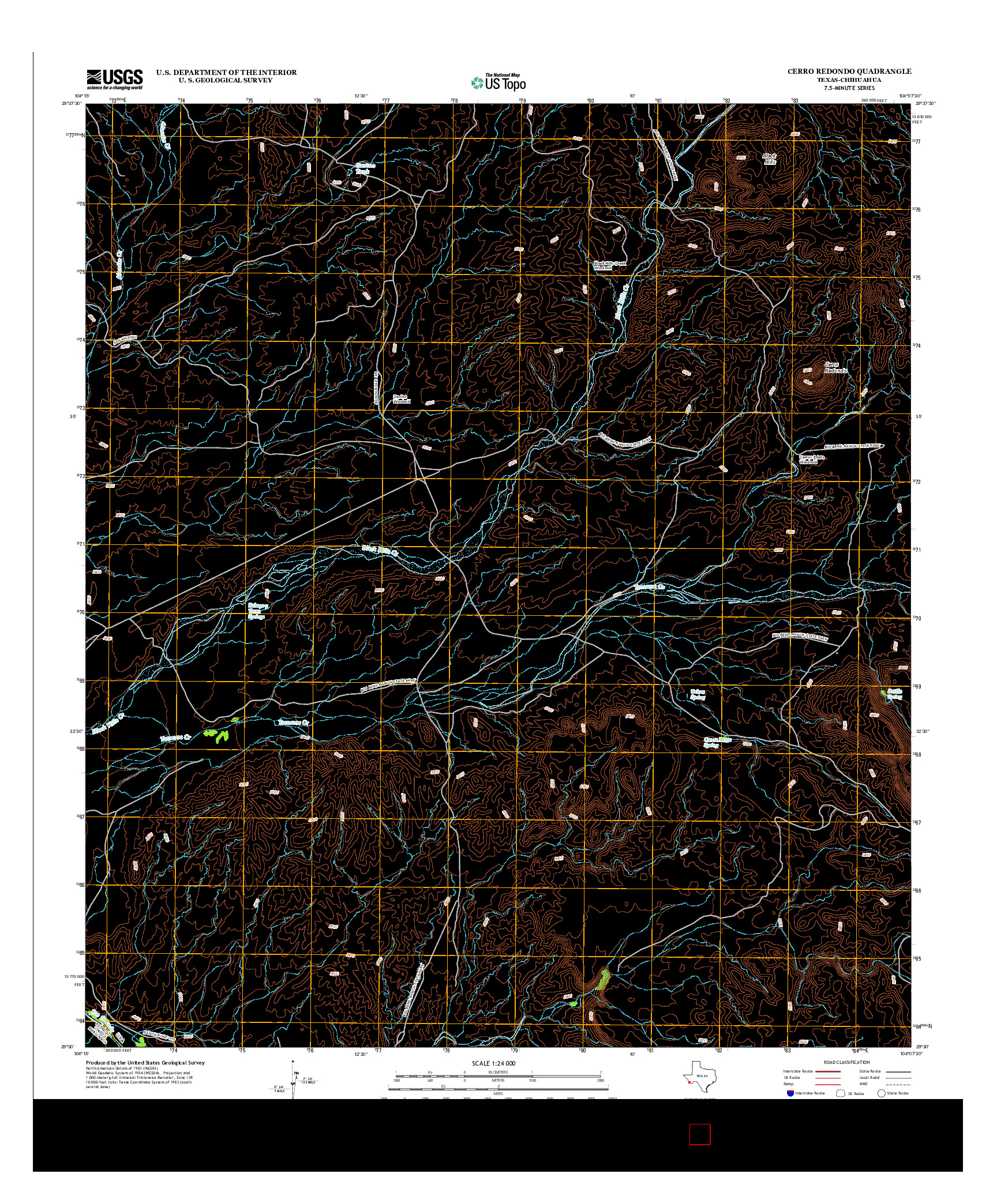 USGS US TOPO 7.5-MINUTE MAP FOR CERRO REDONDO, TX-CHH 2013