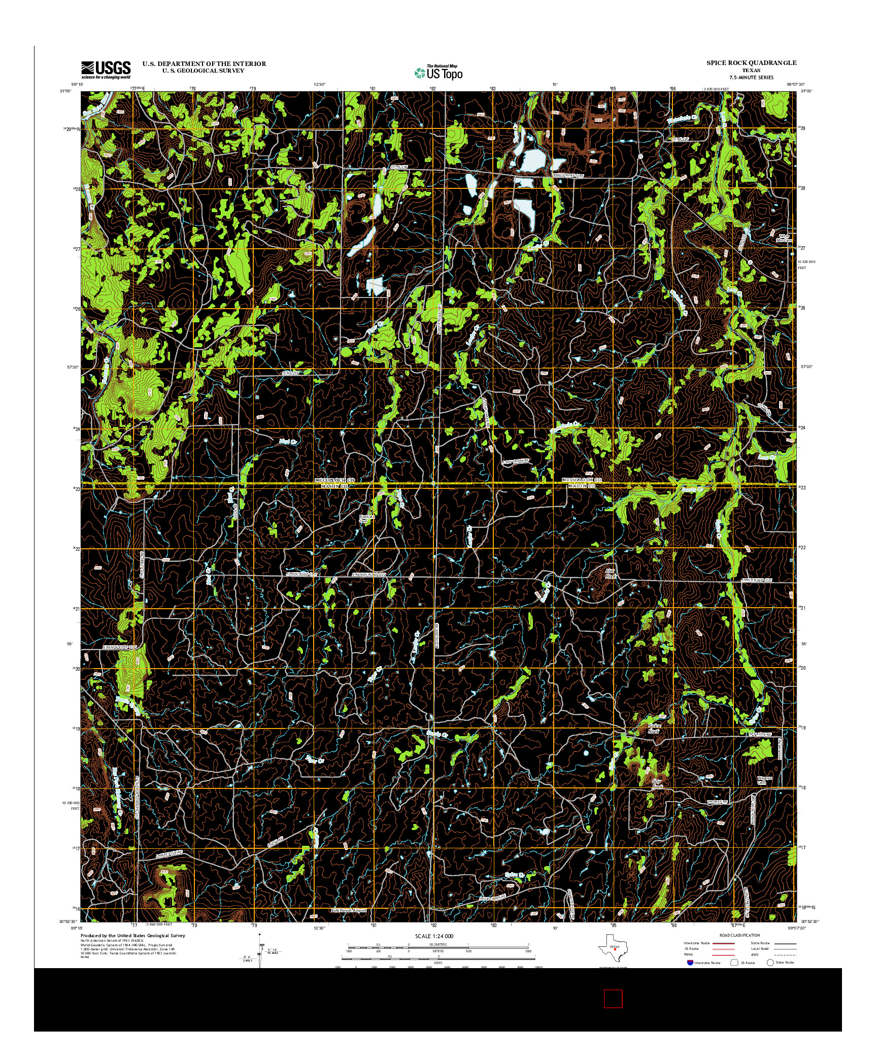 USGS US TOPO 7.5-MINUTE MAP FOR SPICE ROCK, TX 2013