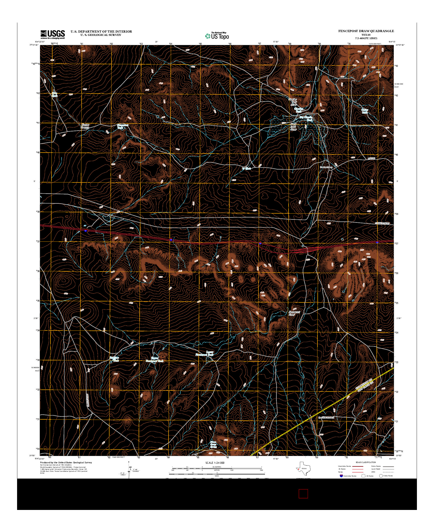 USGS US TOPO 7.5-MINUTE MAP FOR FENCEPOST DRAW, TX 2013