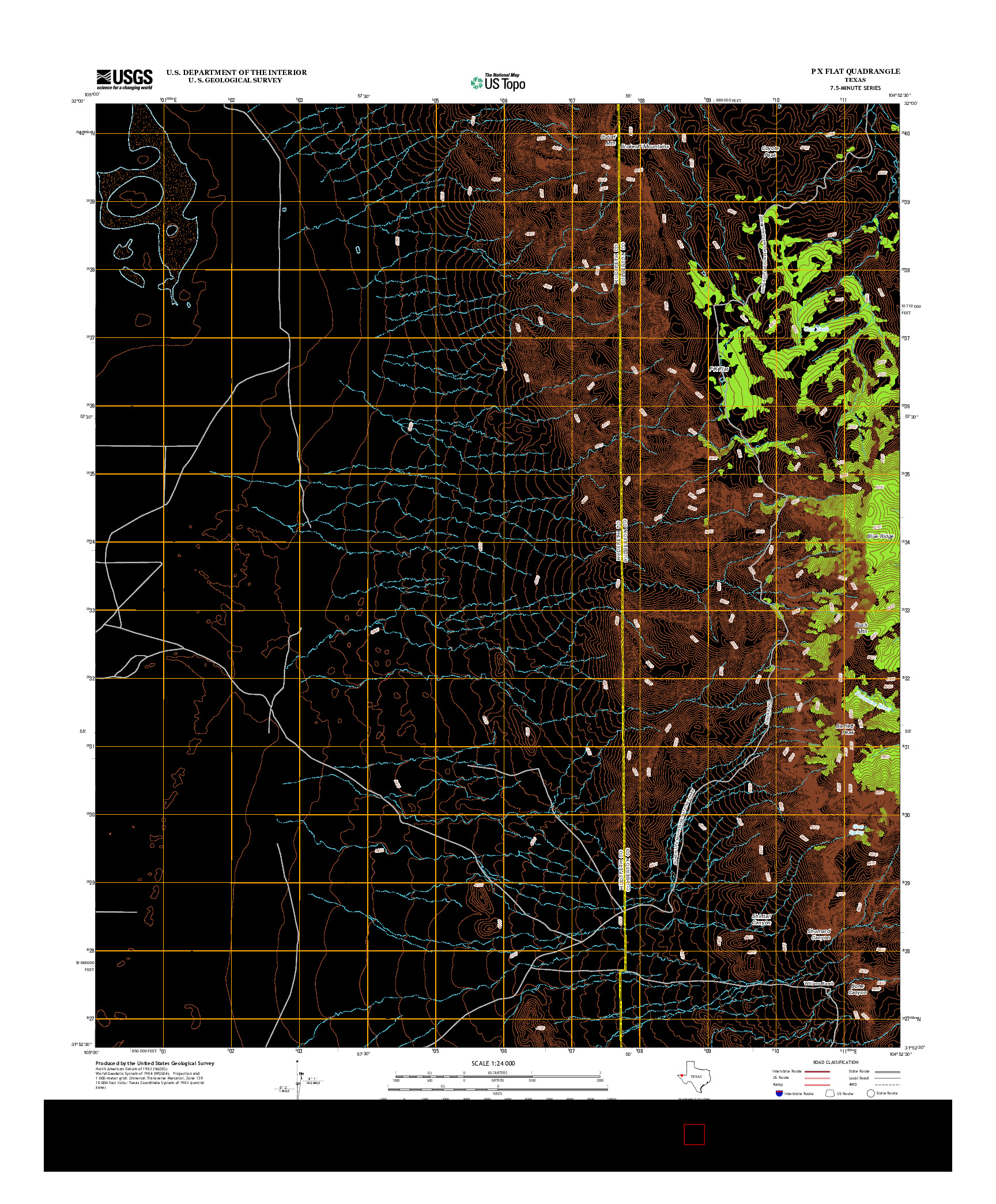 USGS US TOPO 7.5-MINUTE MAP FOR P X FLAT, TX 2013