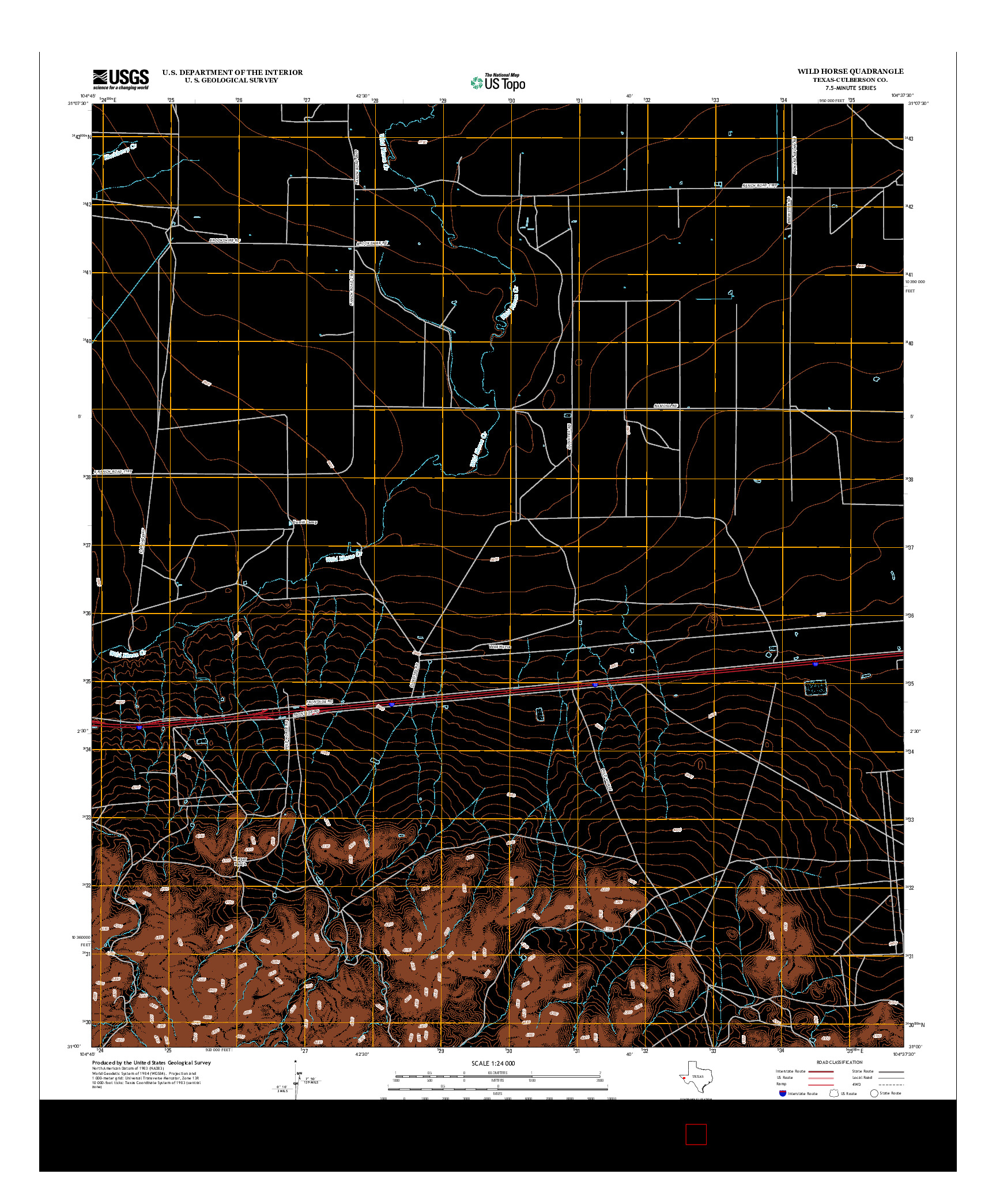 USGS US TOPO 7.5-MINUTE MAP FOR WILD HORSE, TX 2013