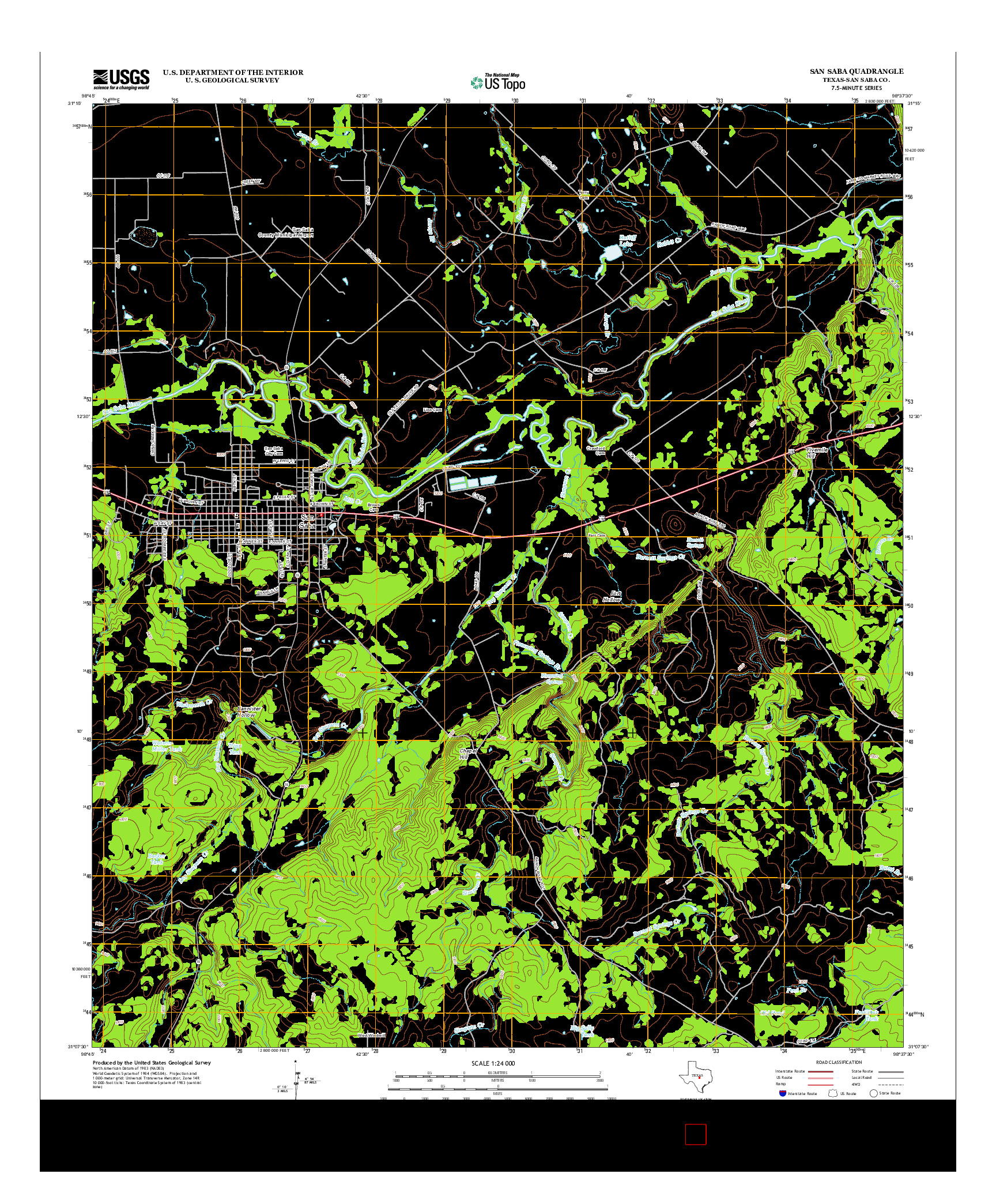 USGS US TOPO 7.5-MINUTE MAP FOR SAN SABA, TX 2013